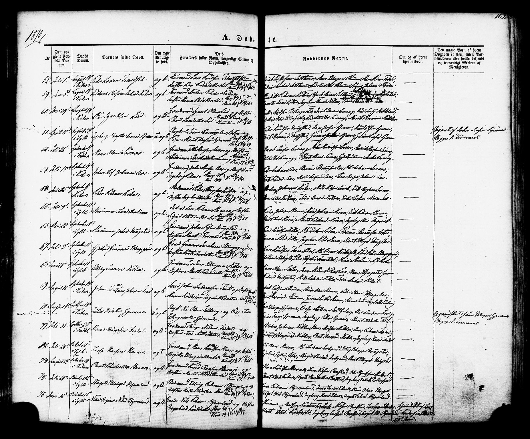 Ministerialprotokoller, klokkerbøker og fødselsregistre - Møre og Romsdal, SAT/A-1454/539/L0529: Parish register (official) no. 539A02, 1848-1872, p. 109