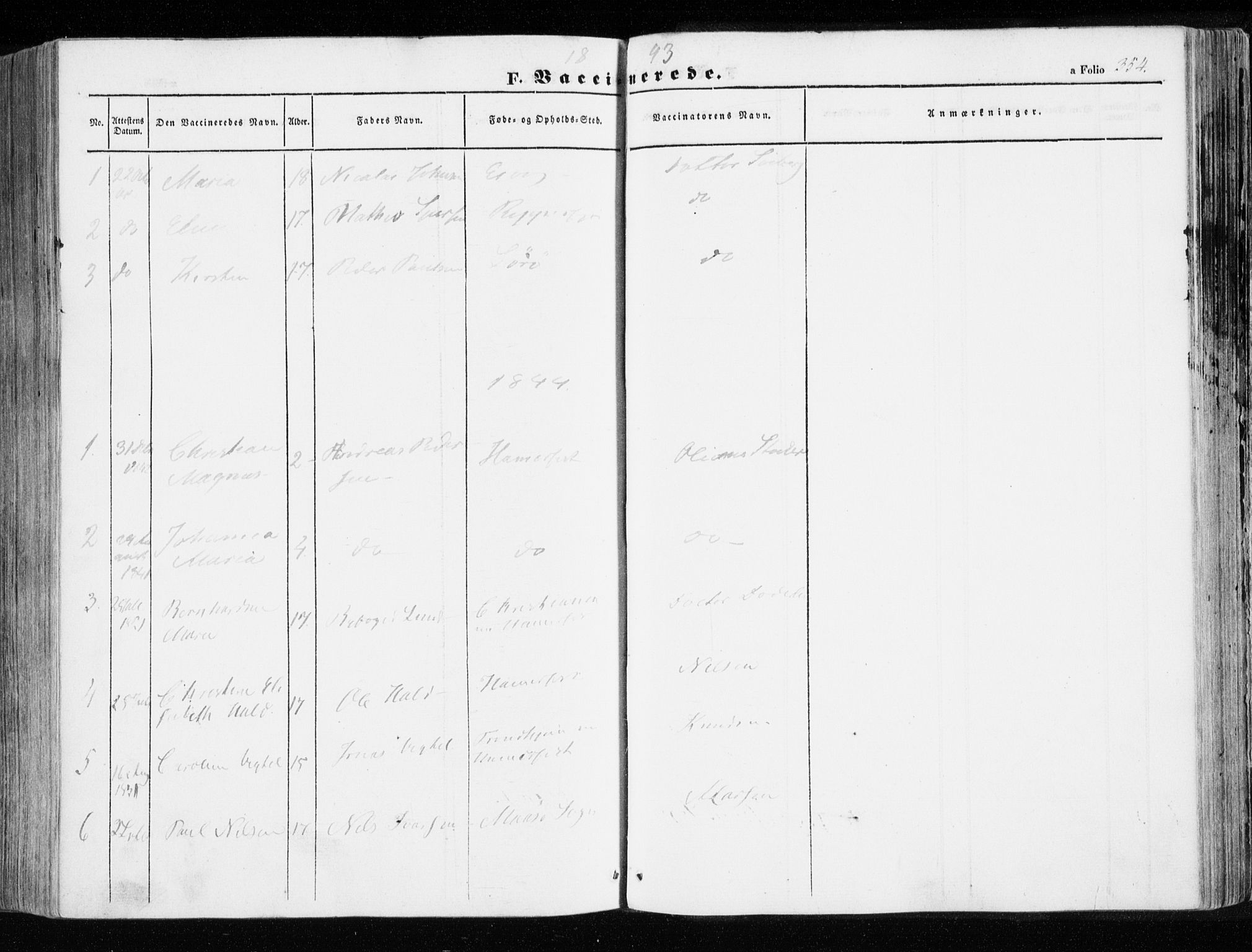 Hammerfest sokneprestkontor, SATØ/S-1347/H/Ha/L0004.kirke: Parish register (official) no. 4, 1843-1856, p. 354
