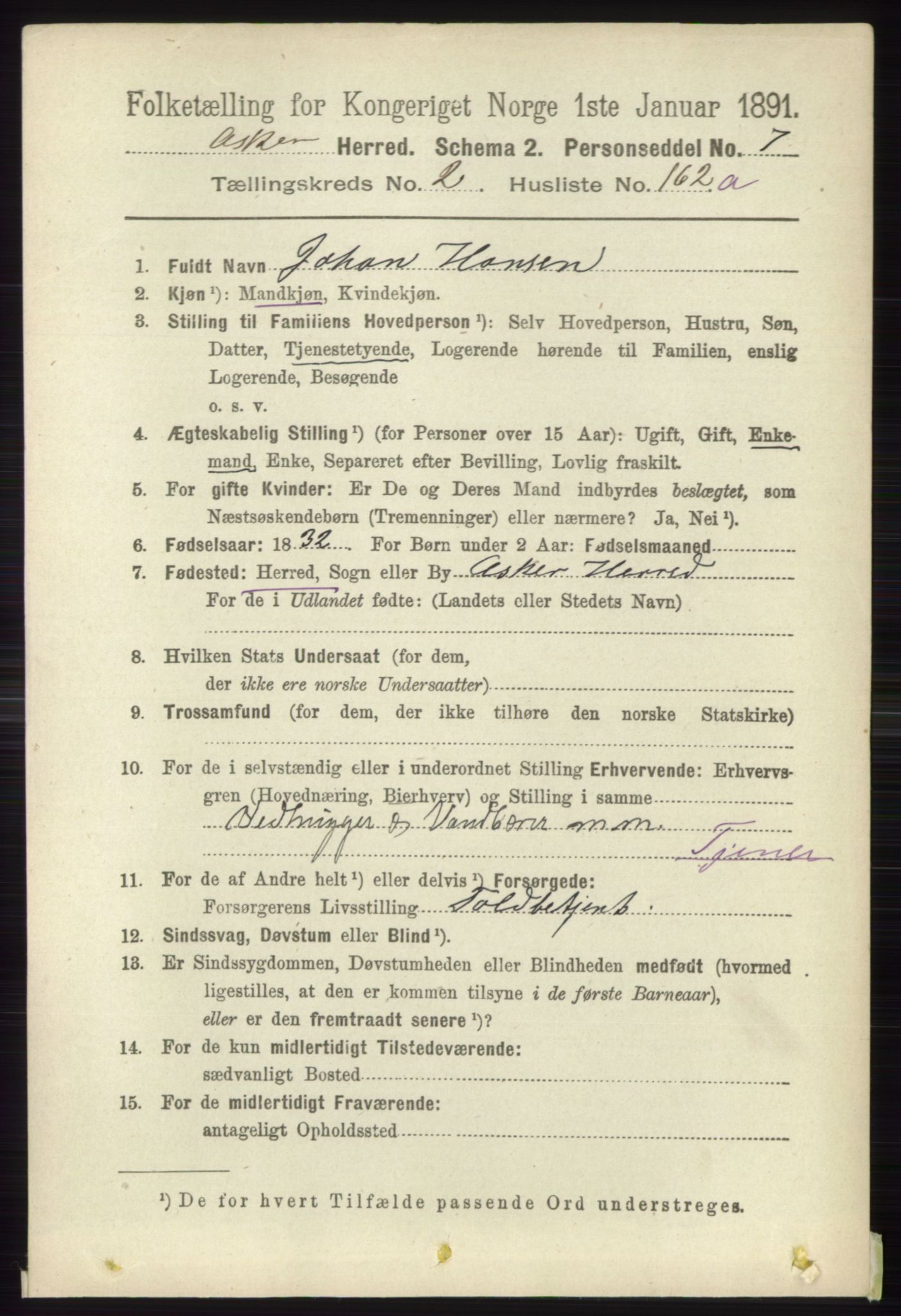 RA, 1891 census for 0220 Asker, 1891, p. 1829