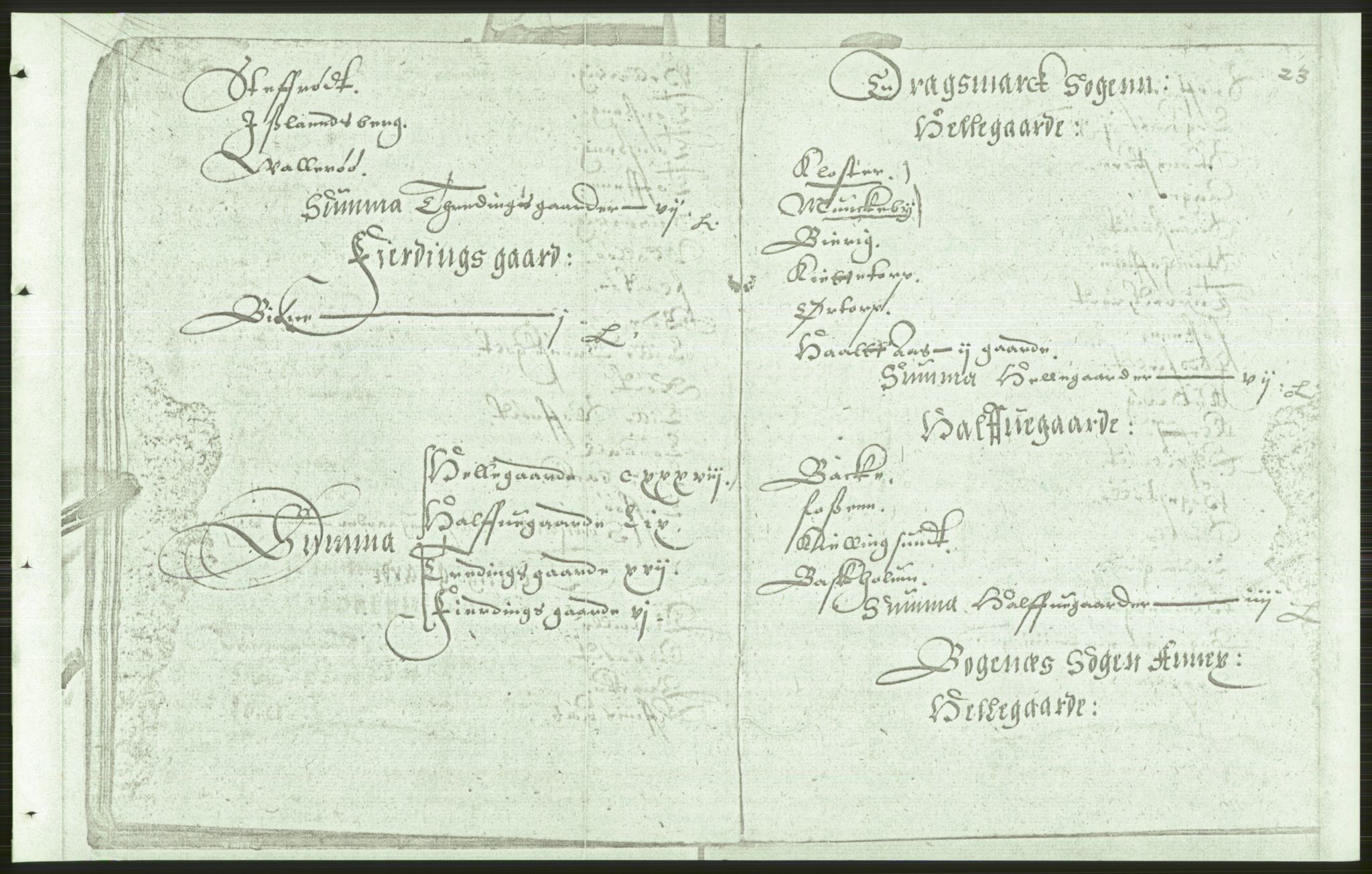 Manuskriptsamlingen, AV/RA-EA-3667/F/L0175a: Kopi av Universitetsbiblioteket, manuskript kvarto nr. 503, Manntall på fulle og halve og ødegårder uti Oslo og Hamar stift anno 1602, I Båhus len, 1602, p. 22b-23a