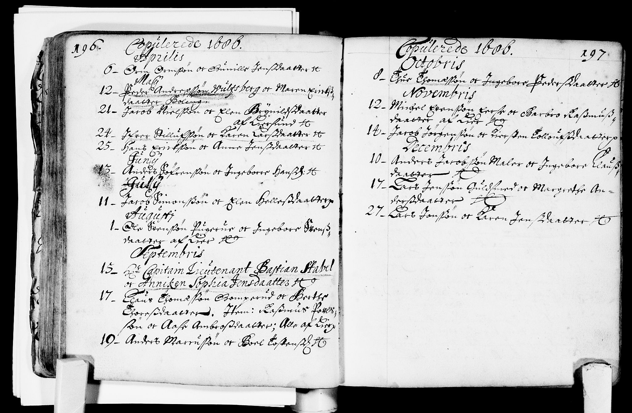 Bragernes kirkebøker, SAKO/A-6/F/Fa/L0002: Parish register (official) no. I 2, 1680-1705, p. 196-197