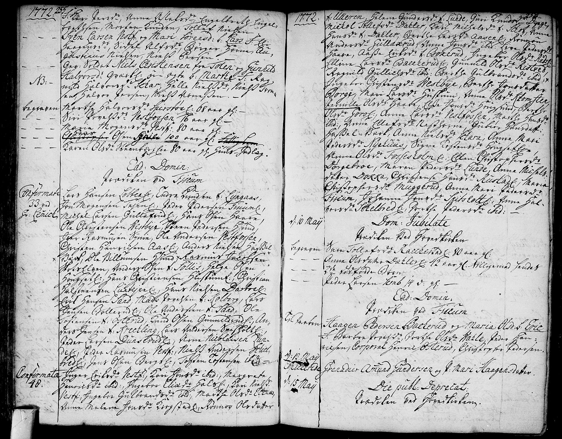 Eiker kirkebøker, AV/SAKO-A-4/F/Fa/L0008: Parish register (official) no. I 8, 1764-1788, p. 255-256