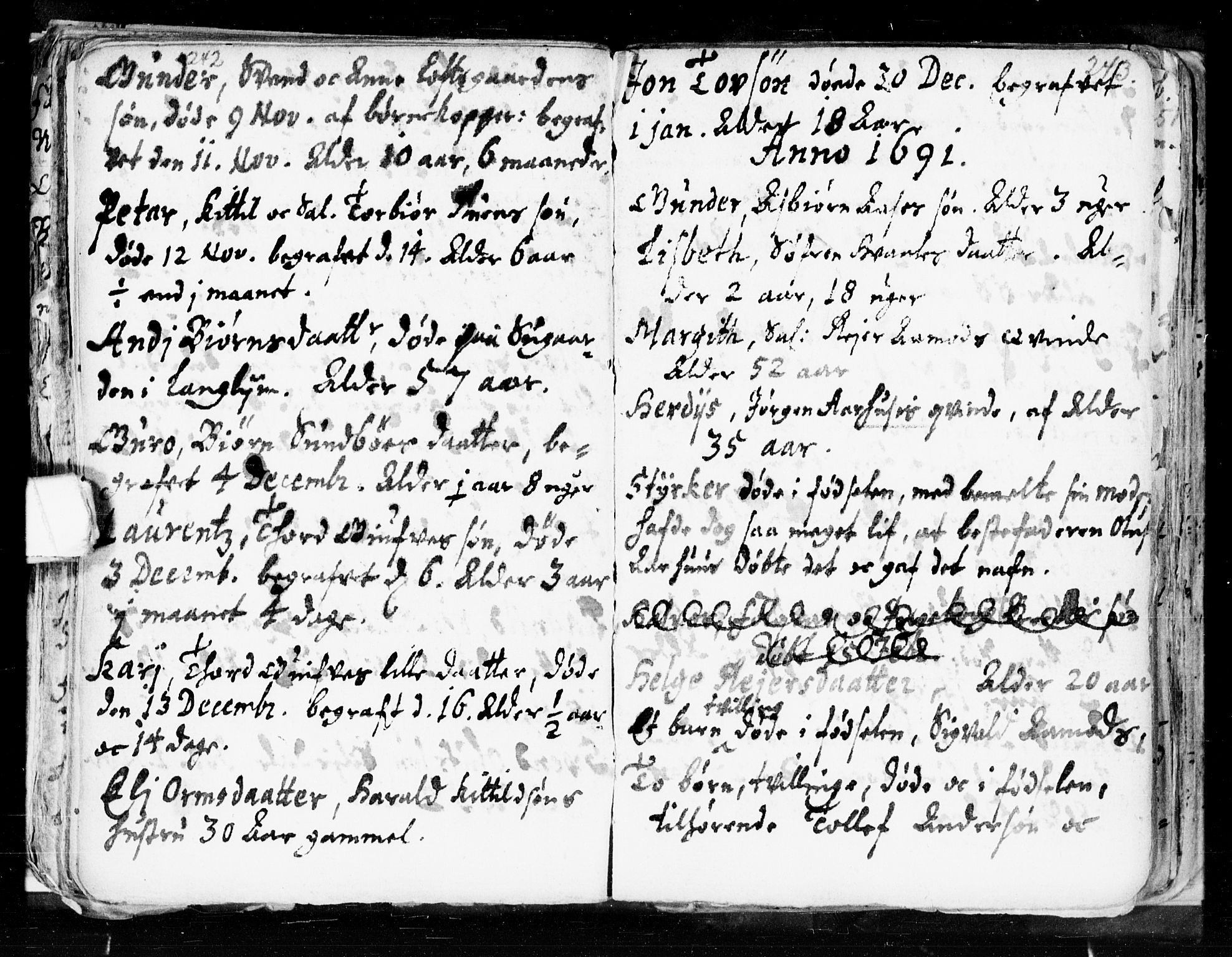 Seljord kirkebøker, SAKO/A-20/F/Fa/L0002: Parish register (official) no. I 2, 1689-1713, p. 242-243