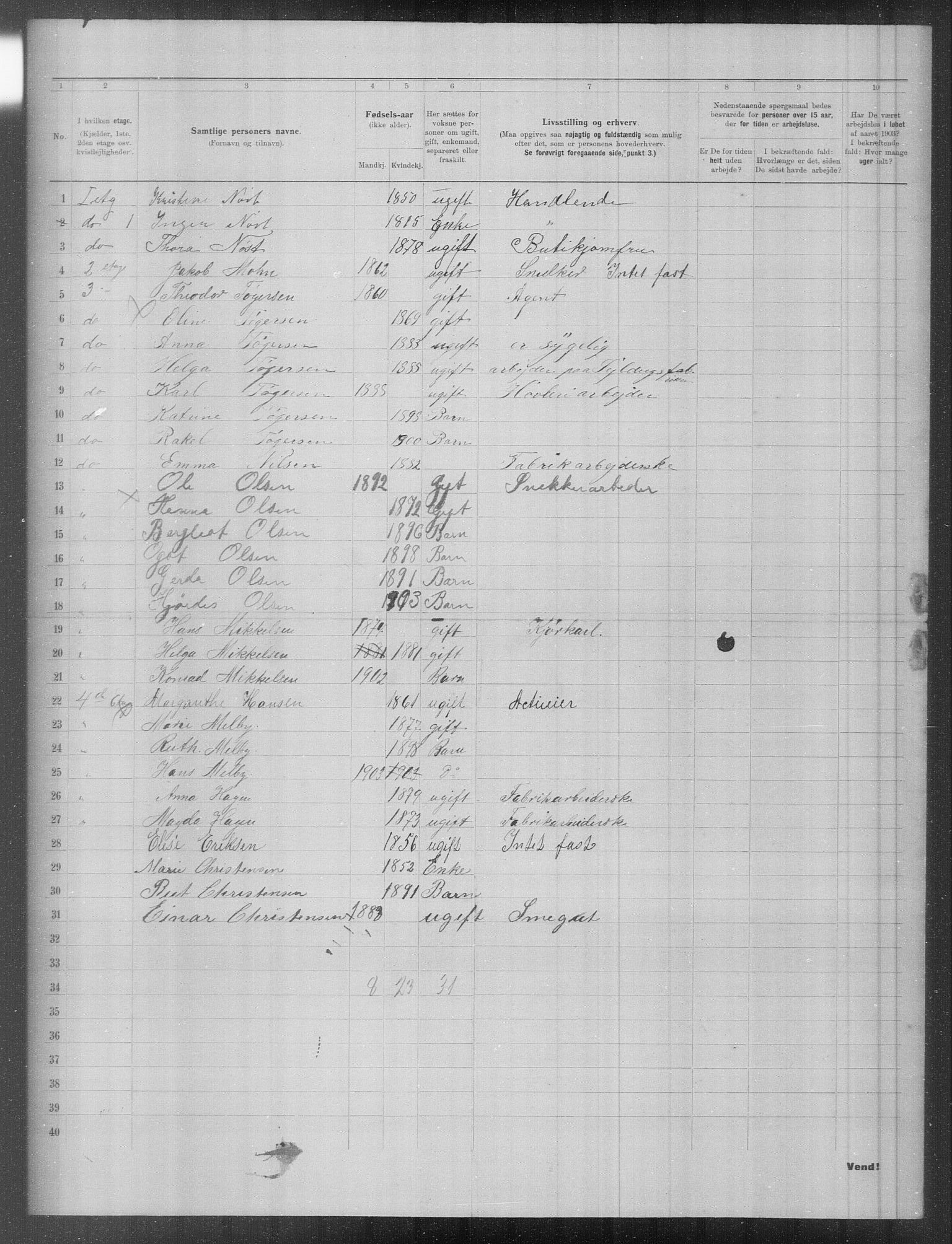 OBA, Municipal Census 1903 for Kristiania, 1903, p. 10115