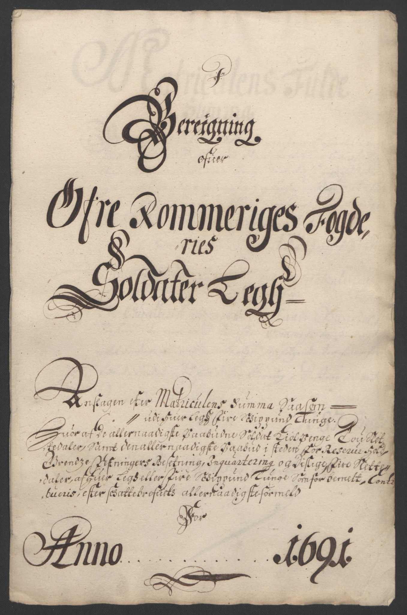 Rentekammeret inntil 1814, Reviderte regnskaper, Fogderegnskap, RA/EA-4092/R12/L0703: Fogderegnskap Øvre Romerike, 1691, p. 207