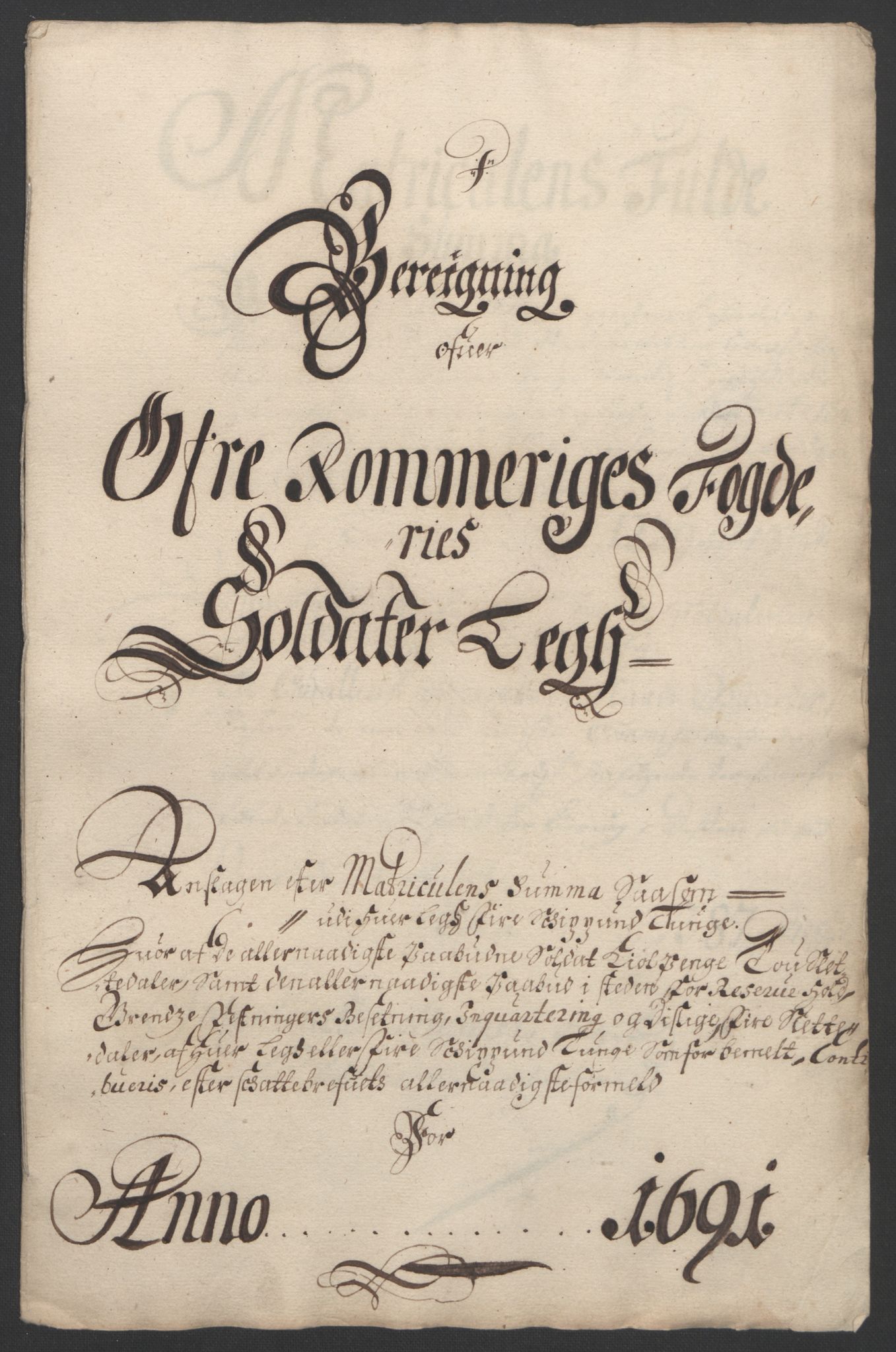 Rentekammeret inntil 1814, Reviderte regnskaper, Fogderegnskap, AV/RA-EA-4092/R12/L0703: Fogderegnskap Øvre Romerike, 1691, p. 207