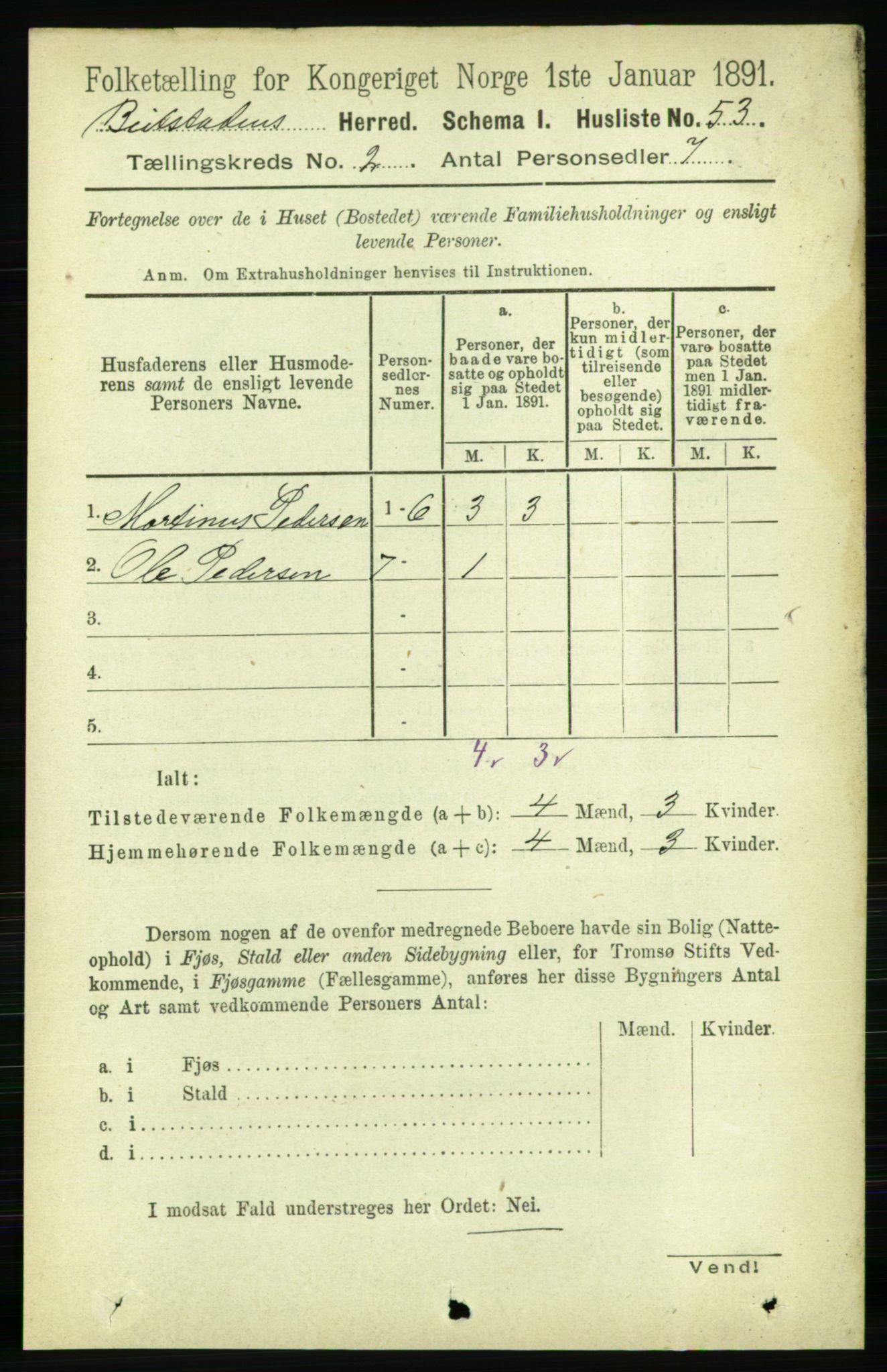 RA, 1891 census for 1727 Beitstad, 1891, p. 369