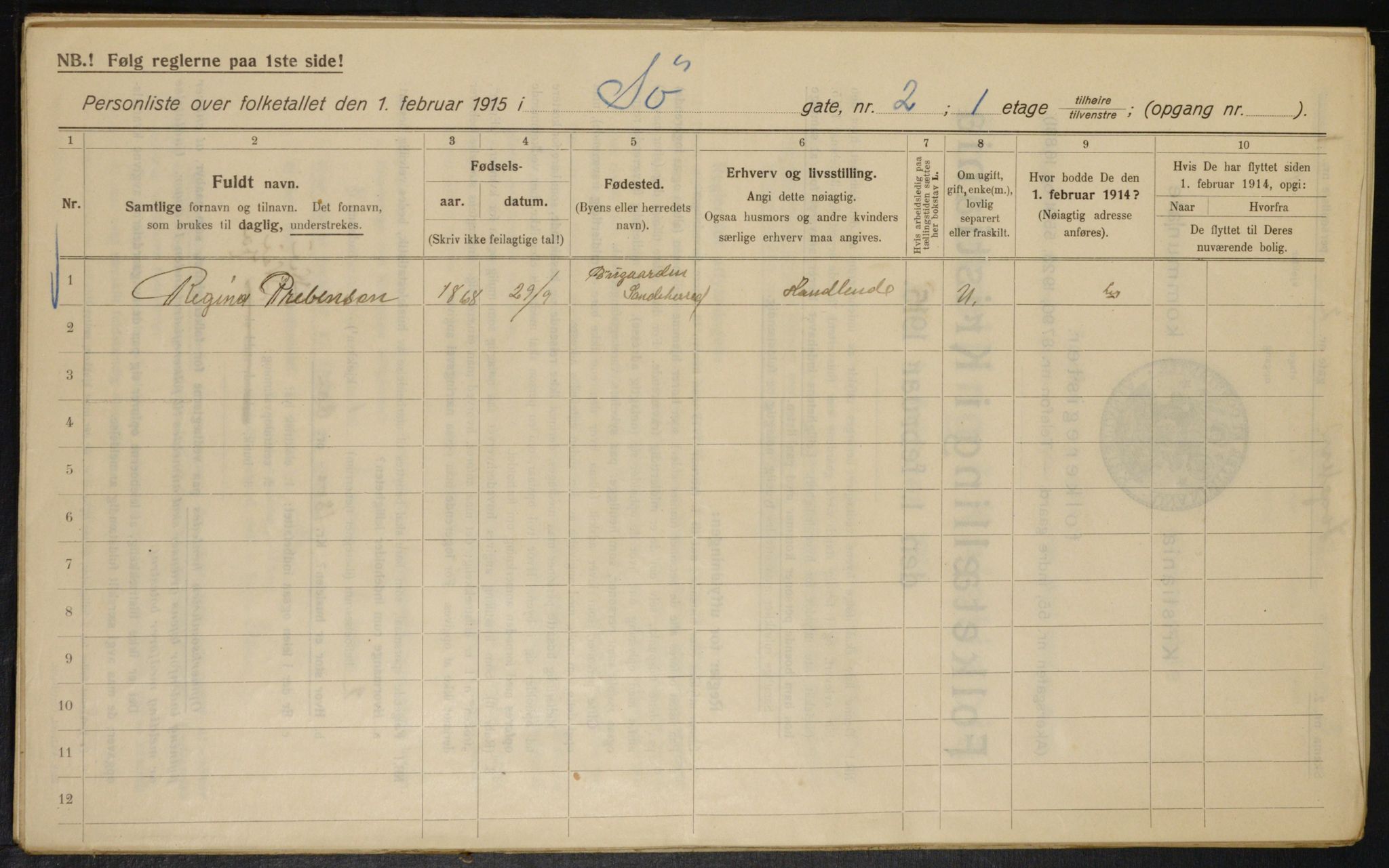 OBA, Municipal Census 1915 for Kristiania, 1915, p. 94976