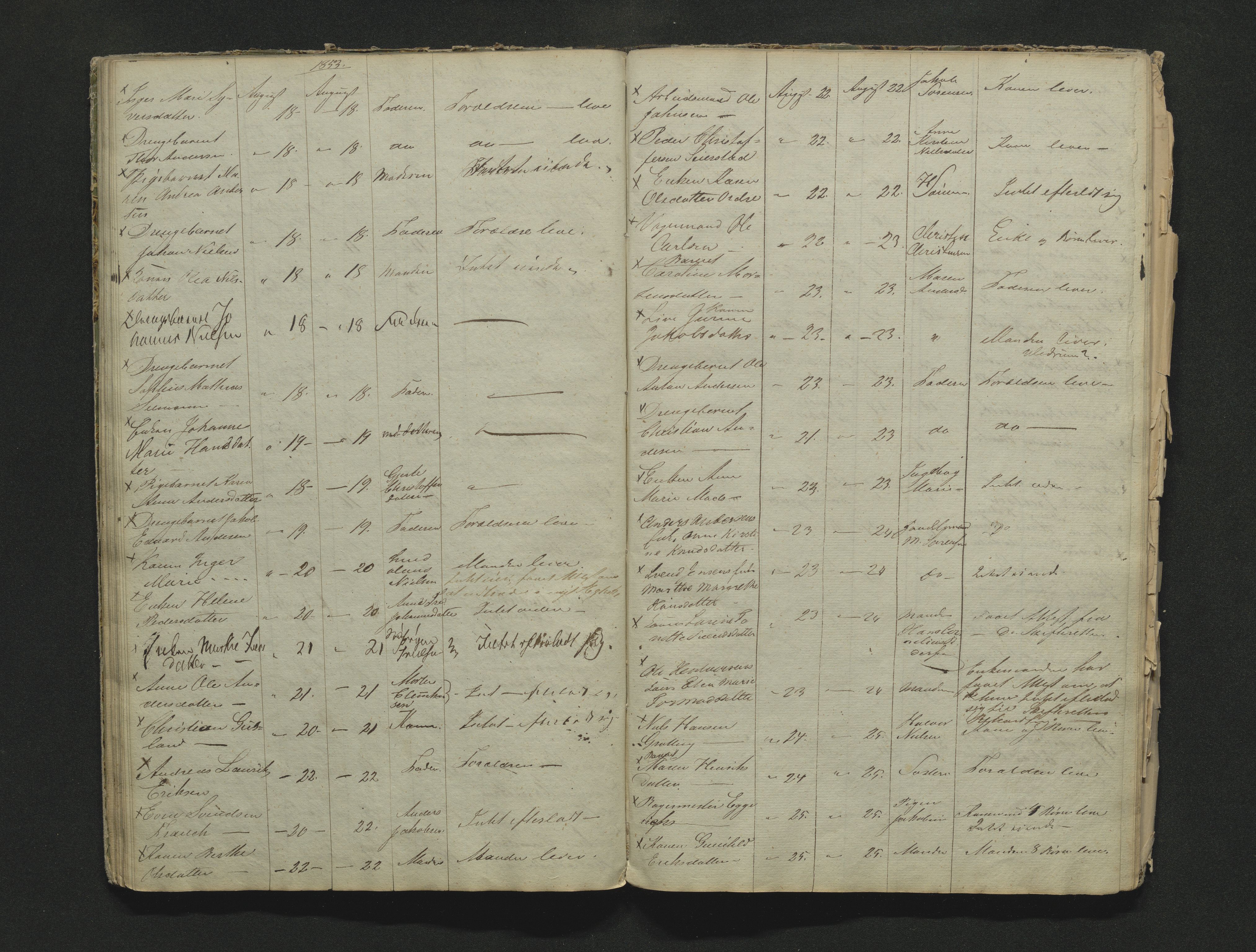 Larvik byfogd, AV/SAKO-A-218/H/Ha/Hab/L0001b: Dødsanmeldelsesprotokoll, 1838-1856