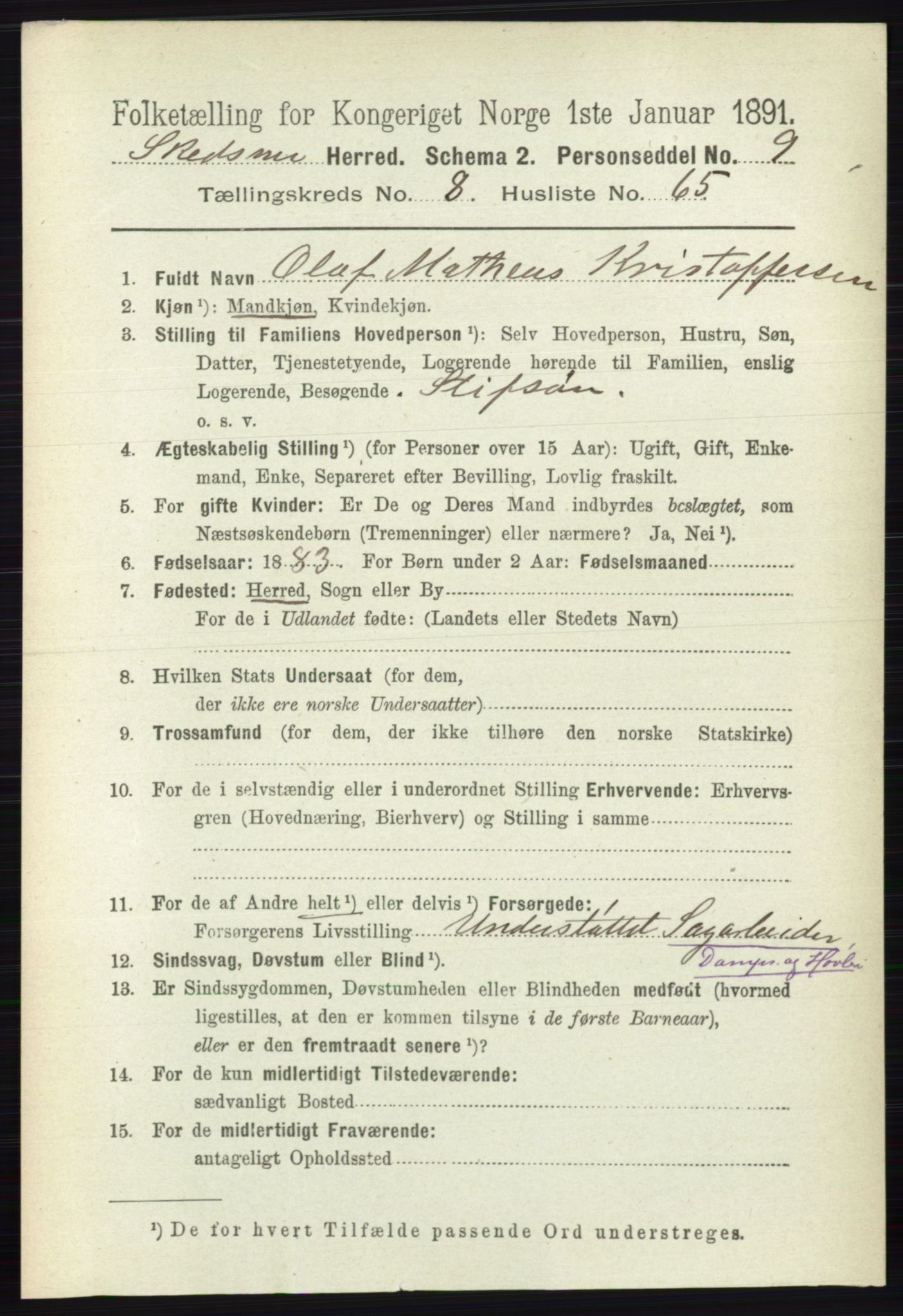 RA, 1891 census for 0231 Skedsmo, 1891, p. 4644