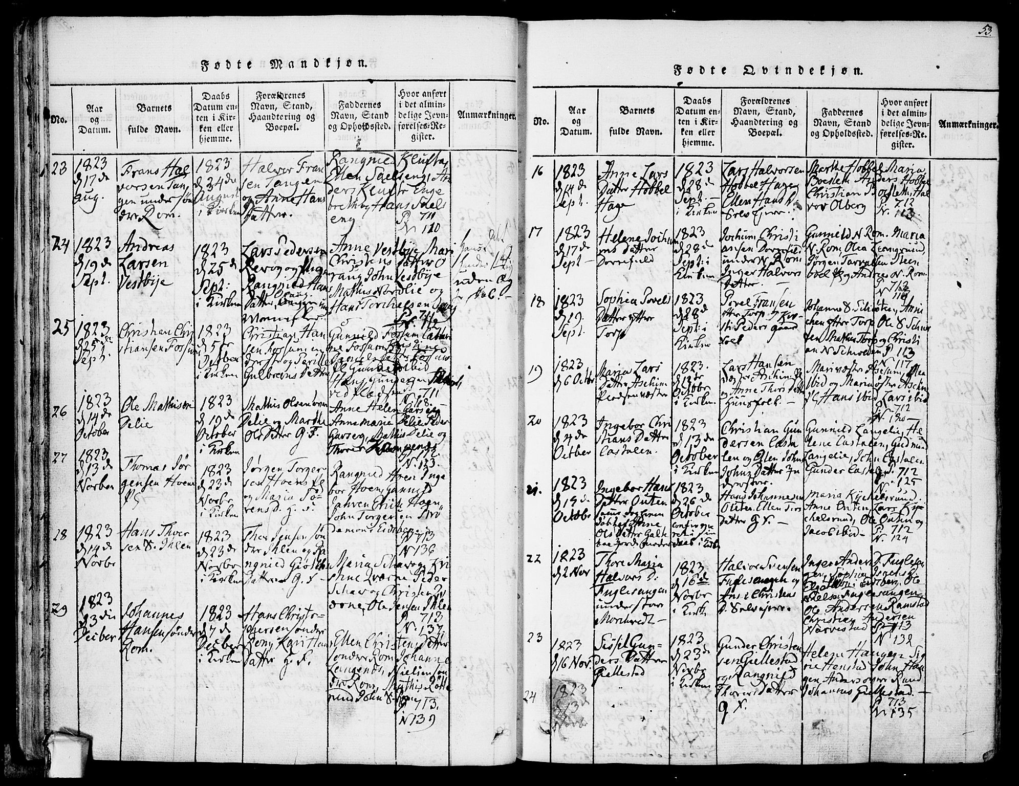 Askim prestekontor Kirkebøker, AV/SAO-A-10900/F/Fa/L0004: Parish register (official) no. 4, 1817-1846, p. 52-53