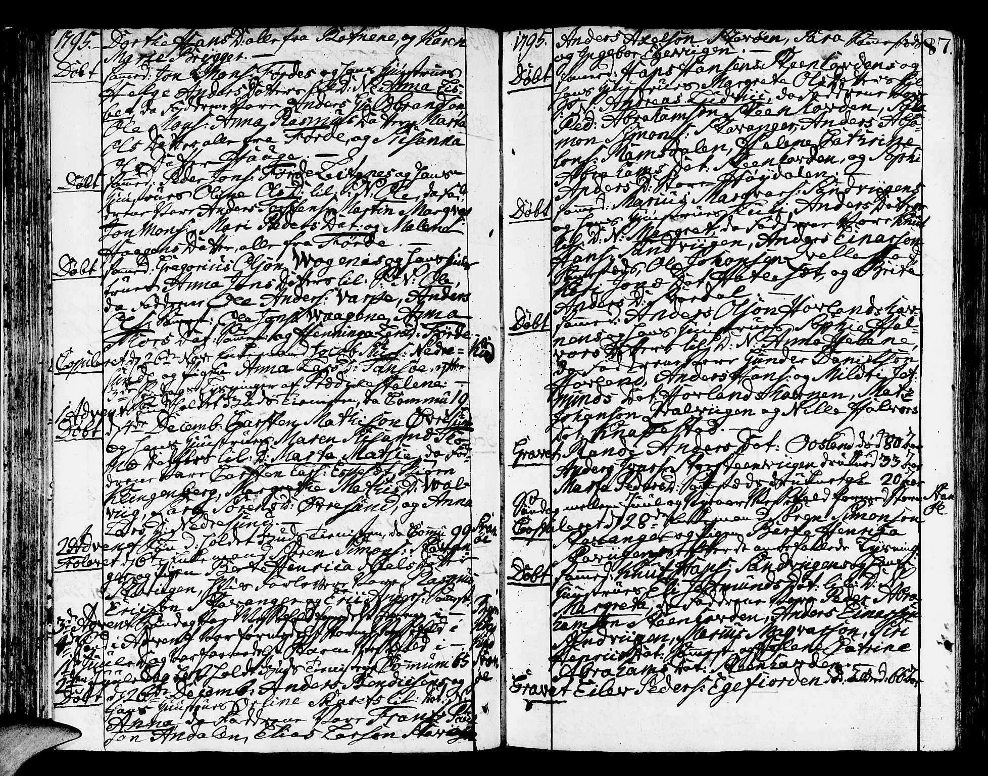 Kinn sokneprestembete, AV/SAB-A-80801/H/Haa/Haaa/L0003: Parish register (official) no. A 3, 1785-1821, p. 87