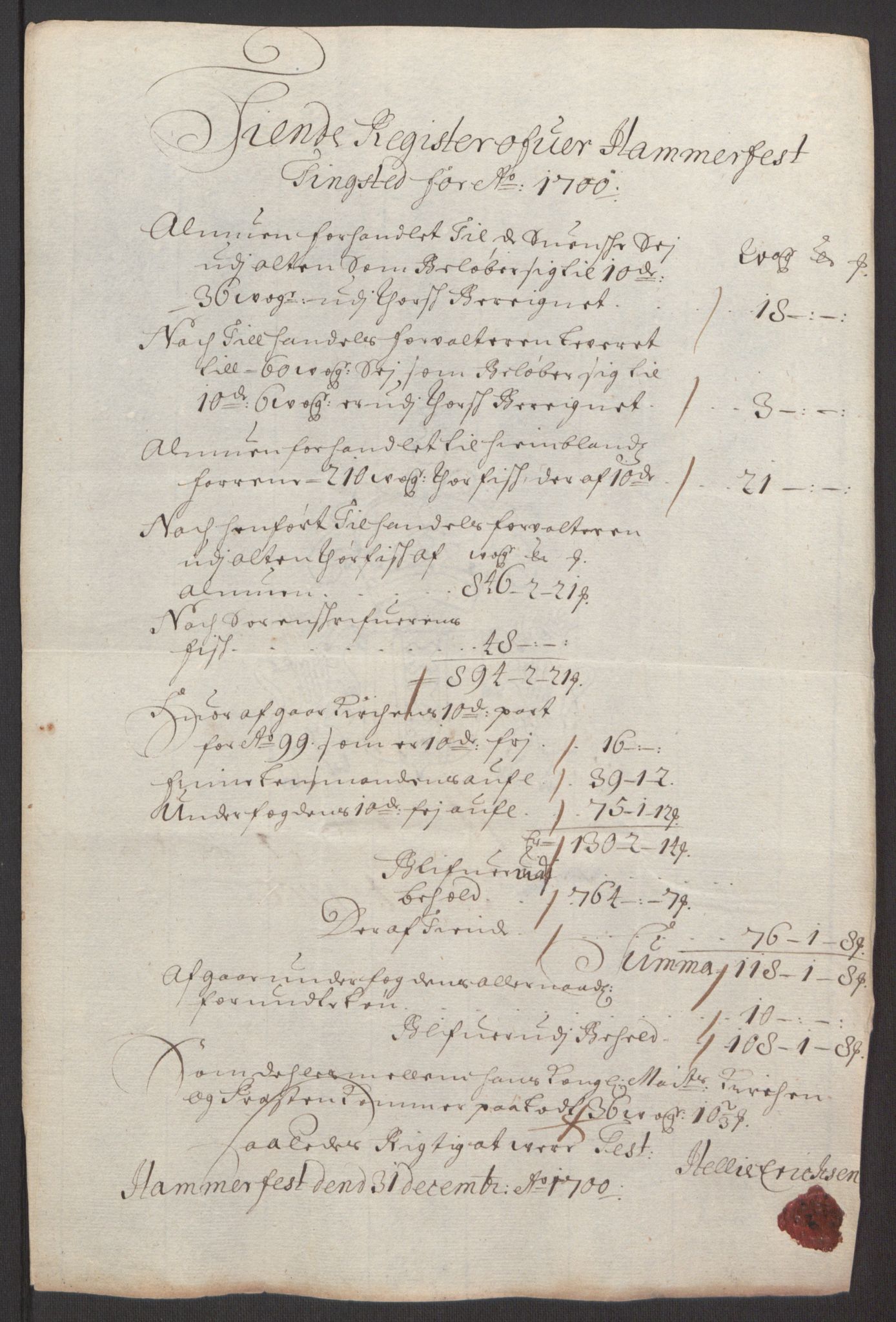 Rentekammeret inntil 1814, Reviderte regnskaper, Fogderegnskap, AV/RA-EA-4092/R69/L4851: Fogderegnskap Finnmark/Vardøhus, 1691-1700, p. 455