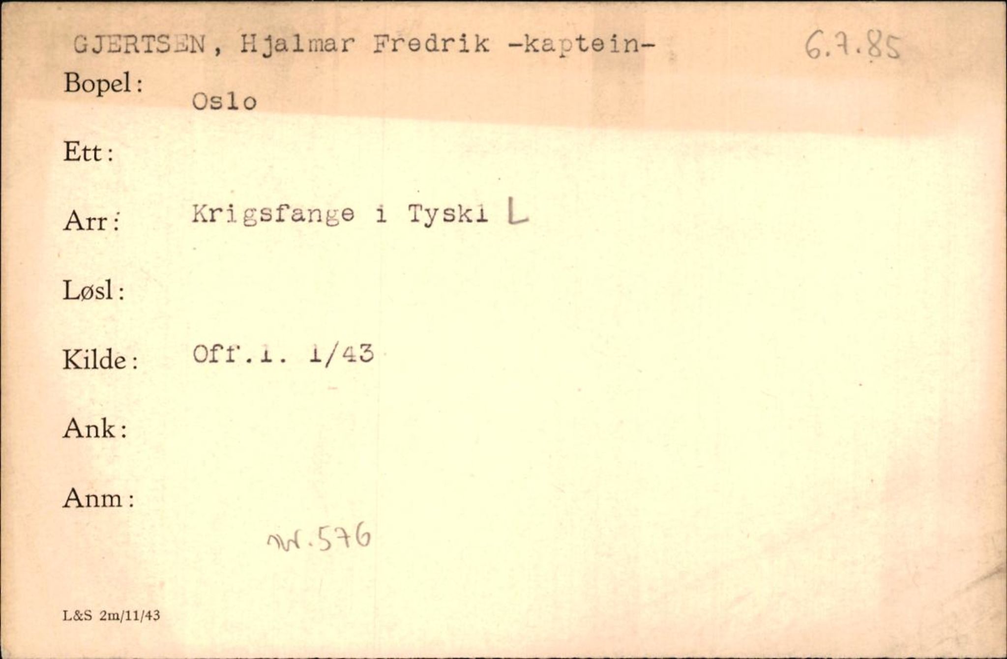 Forsvaret, Forsvarets krigshistoriske avdeling, AV/RA-RAFA-2017/Y/Yf/L0200: II-C-11-2102  -  Norske krigsfanger i Tyskland, 1940-1945, p. 314