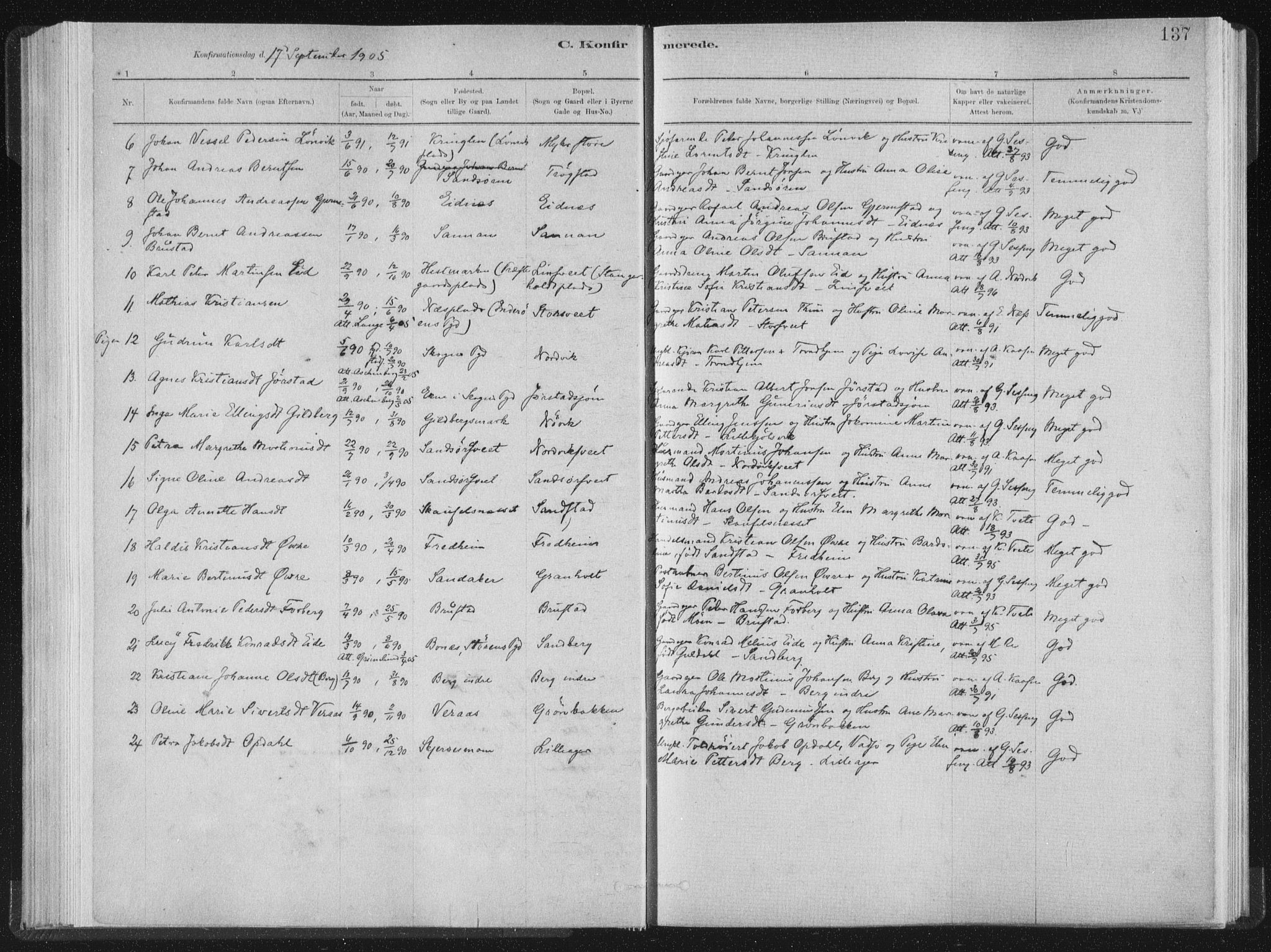 Ministerialprotokoller, klokkerbøker og fødselsregistre - Nord-Trøndelag, SAT/A-1458/722/L0220: Parish register (official) no. 722A07, 1881-1908, p. 137