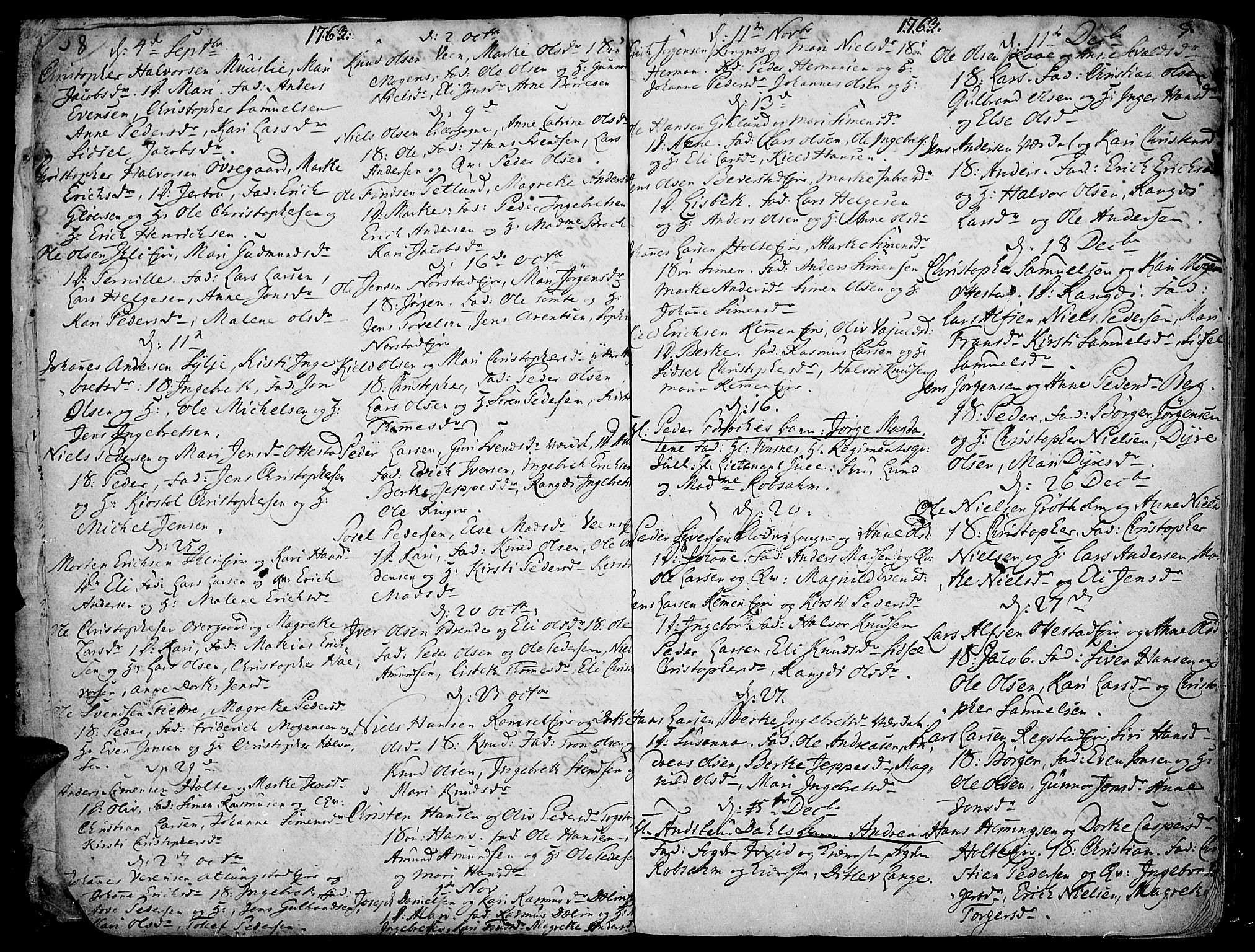 Stange prestekontor, SAH/PREST-002/K/L0006: Parish register (official) no. 6, 1762-1787, p. 8-9