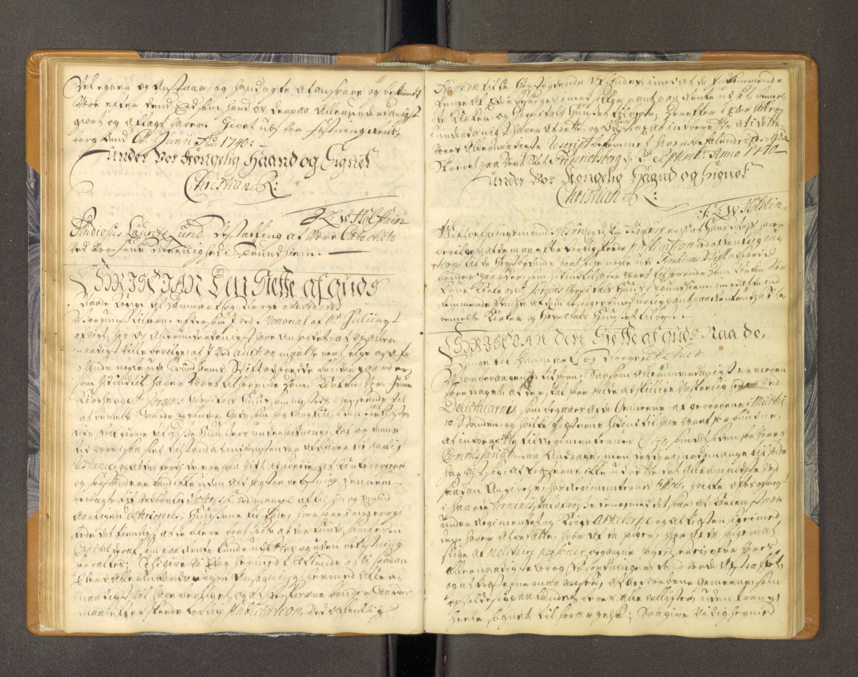 Nidaros biskop, AV/SAT-A-0968/F/L0005: Kopibok 1, innkomne kongelege brev, 1731-1747