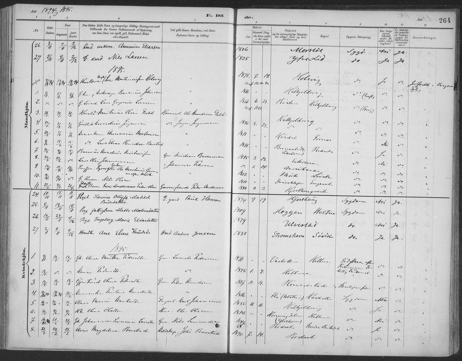 Ministerialprotokoller, klokkerbøker og fødselsregistre - Møre og Romsdal, AV/SAT-A-1454/511/L0142: Parish register (official) no. 511A09, 1891-1905, p. 264