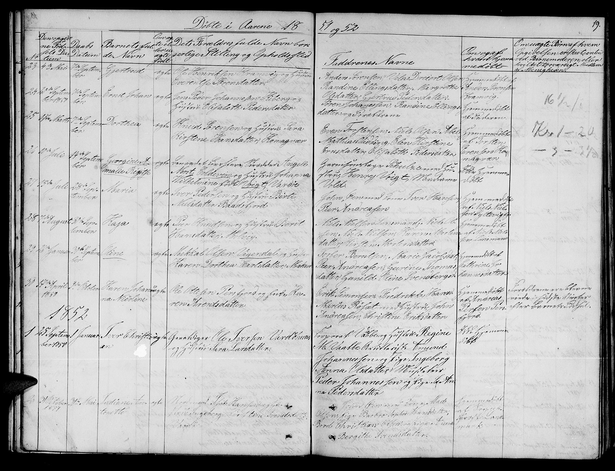 Vardø sokneprestkontor, SATØ/S-1332/H/Hb/L0001klokker: Parish register (copy) no. 1, 1844-1861, p. 19