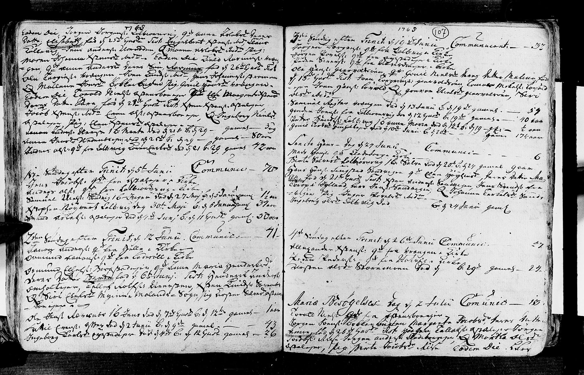 Øyestad sokneprestkontor, SAK/1111-0049/F/Fa/L0006: Parish register (official) no. A 6, 1758-1776, p. 107