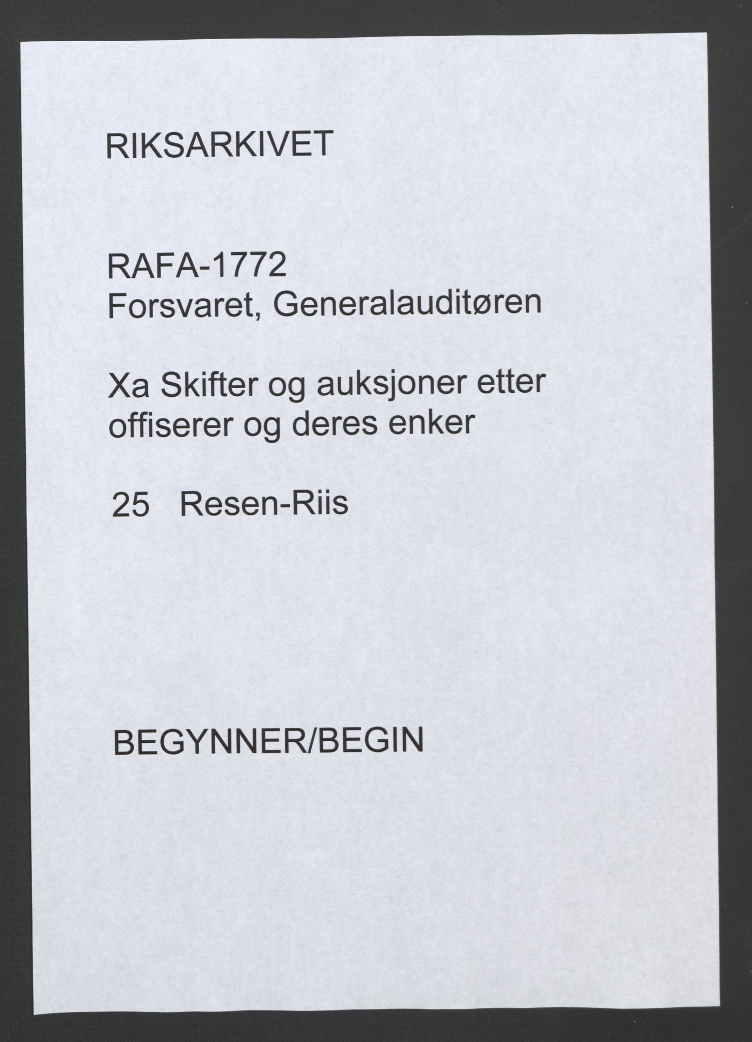 Forsvaret, Generalauditøren, AV/RA-RAFA-1772/F/Fj/Fja/L0025: --, 1732-1805, p. 1