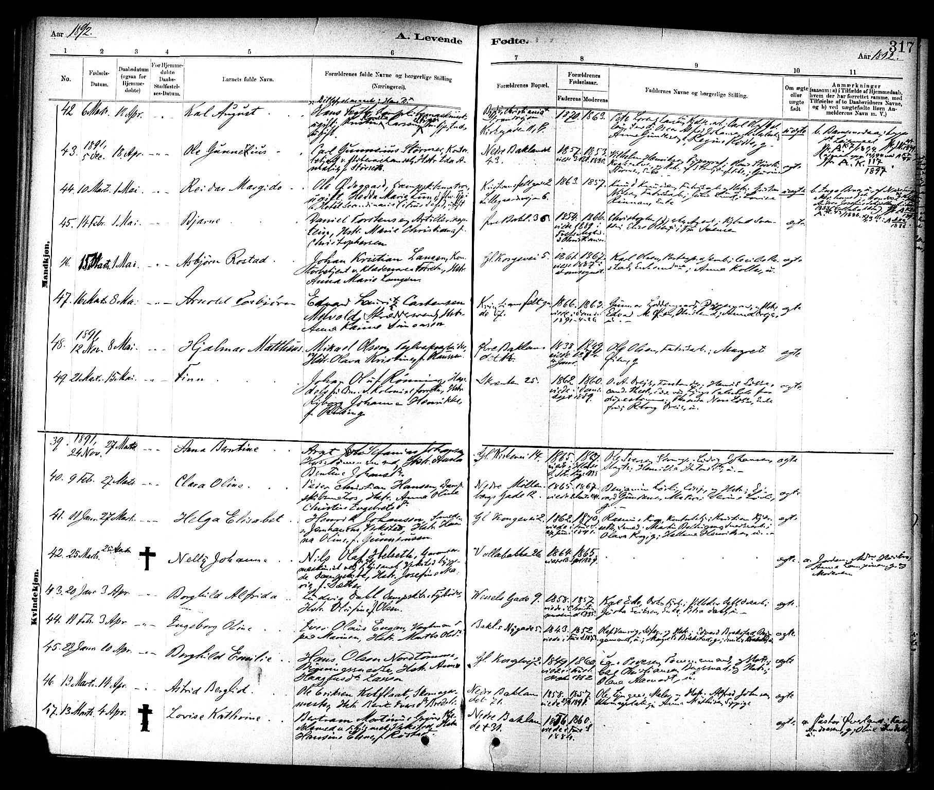 Ministerialprotokoller, klokkerbøker og fødselsregistre - Sør-Trøndelag, AV/SAT-A-1456/604/L0188: Parish register (official) no. 604A09, 1878-1892, p. 317