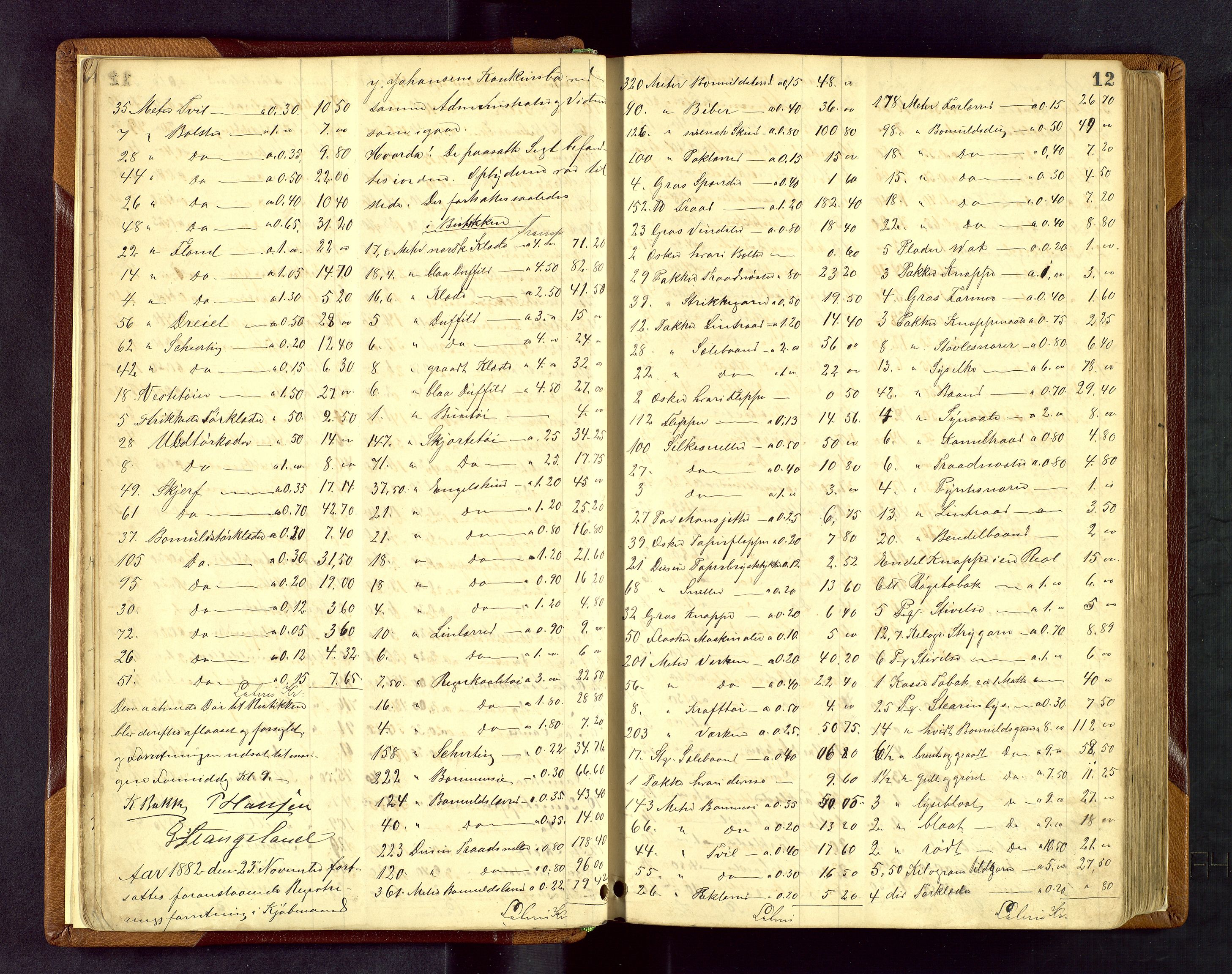 Stavanger skifteforvalter, AV/SAST-A-101412/001/5/53/533BA/L0001: Registreringsprotokoll, 1882-1902, p. 12