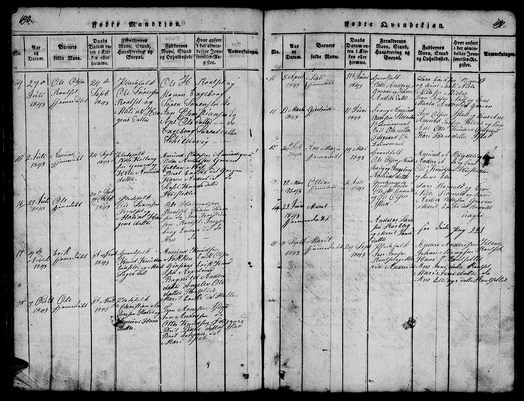 Ministerialprotokoller, klokkerbøker og fødselsregistre - Møre og Romsdal, AV/SAT-A-1454/557/L0683: Parish register (copy) no. 557C01, 1818-1862, p. 150-151