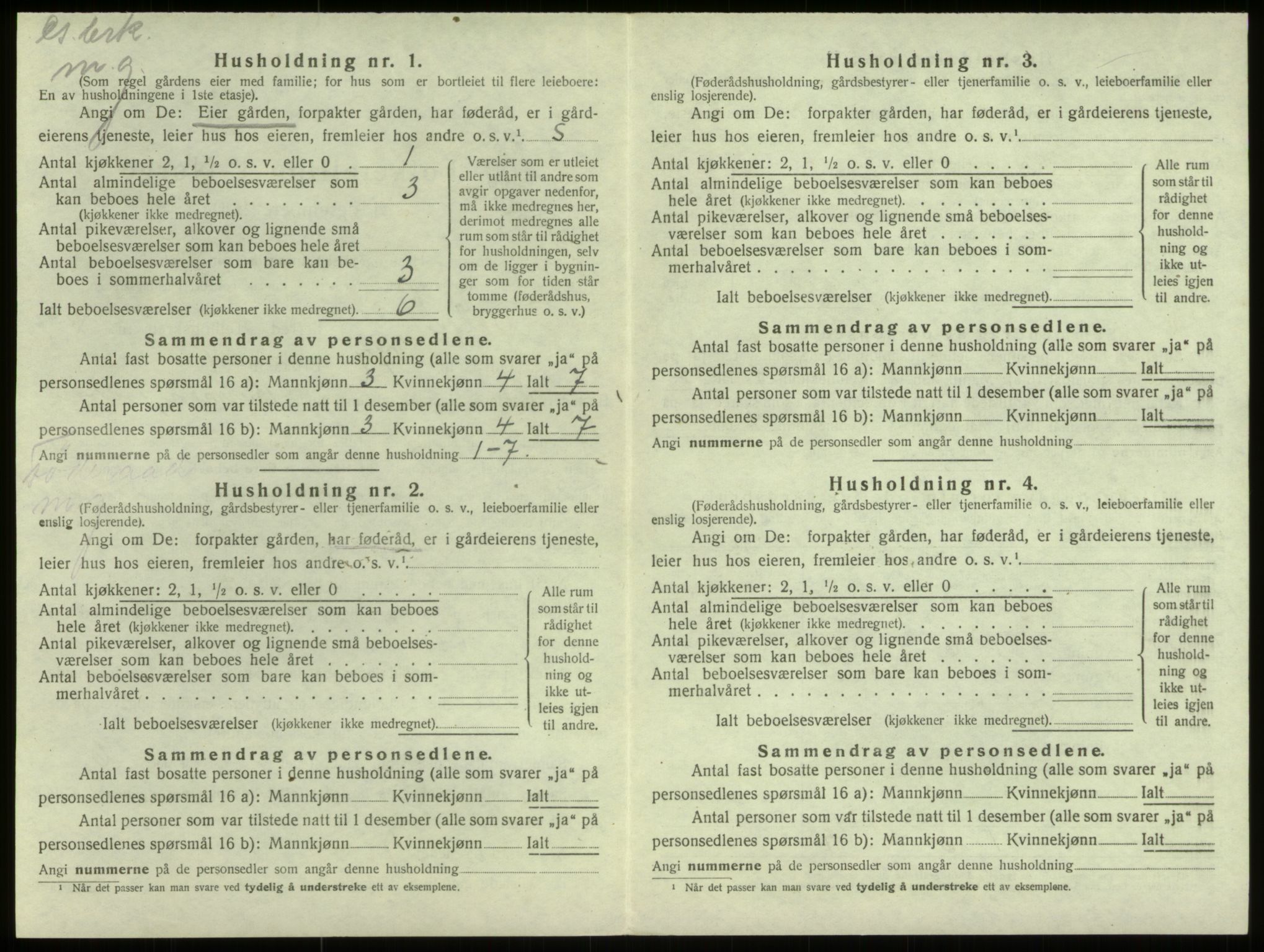 SAB, 1920 census for Selje, 1920, p. 930