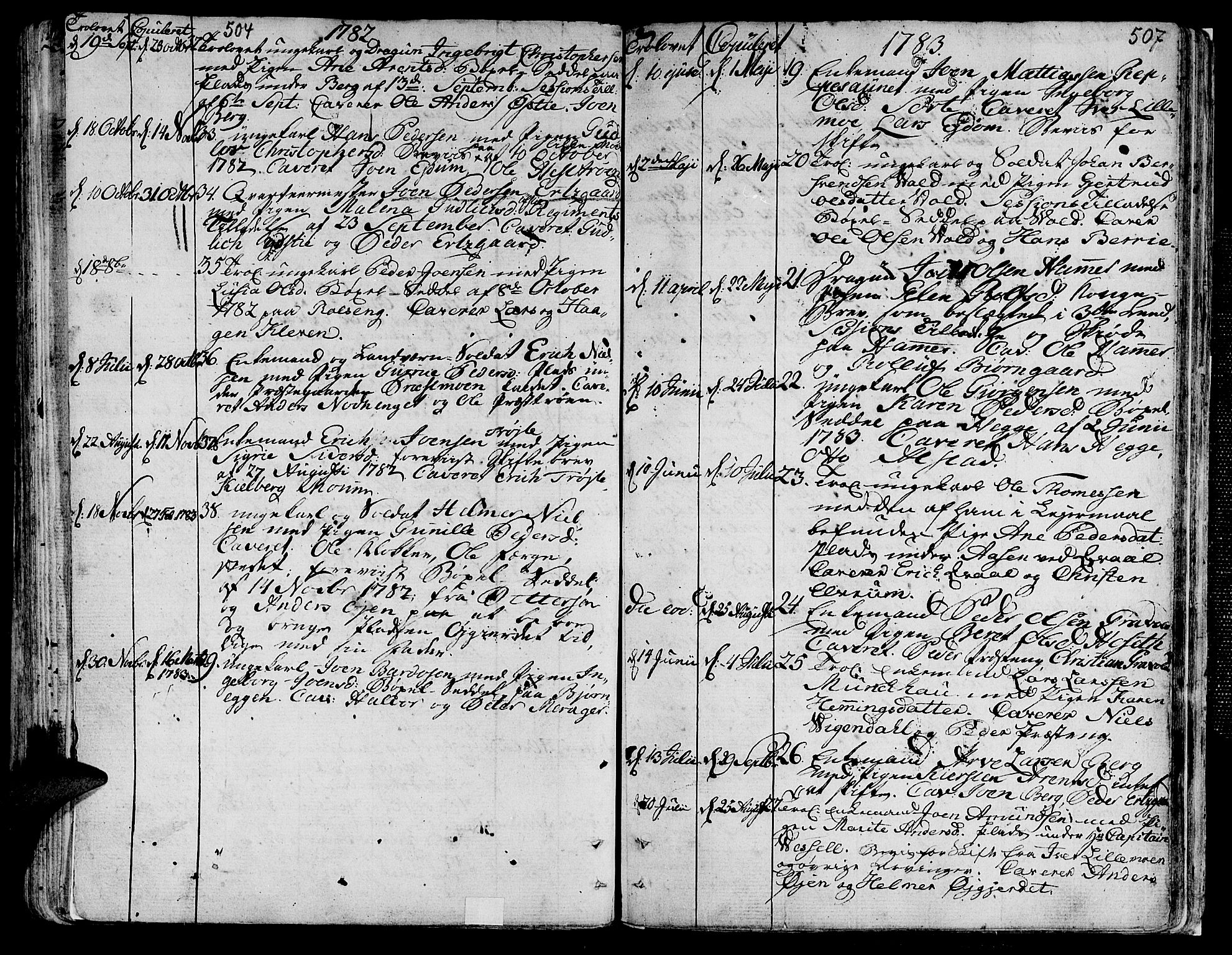 Ministerialprotokoller, klokkerbøker og fødselsregistre - Nord-Trøndelag, AV/SAT-A-1458/709/L0059: Parish register (official) no. 709A06, 1781-1797, p. 504-507