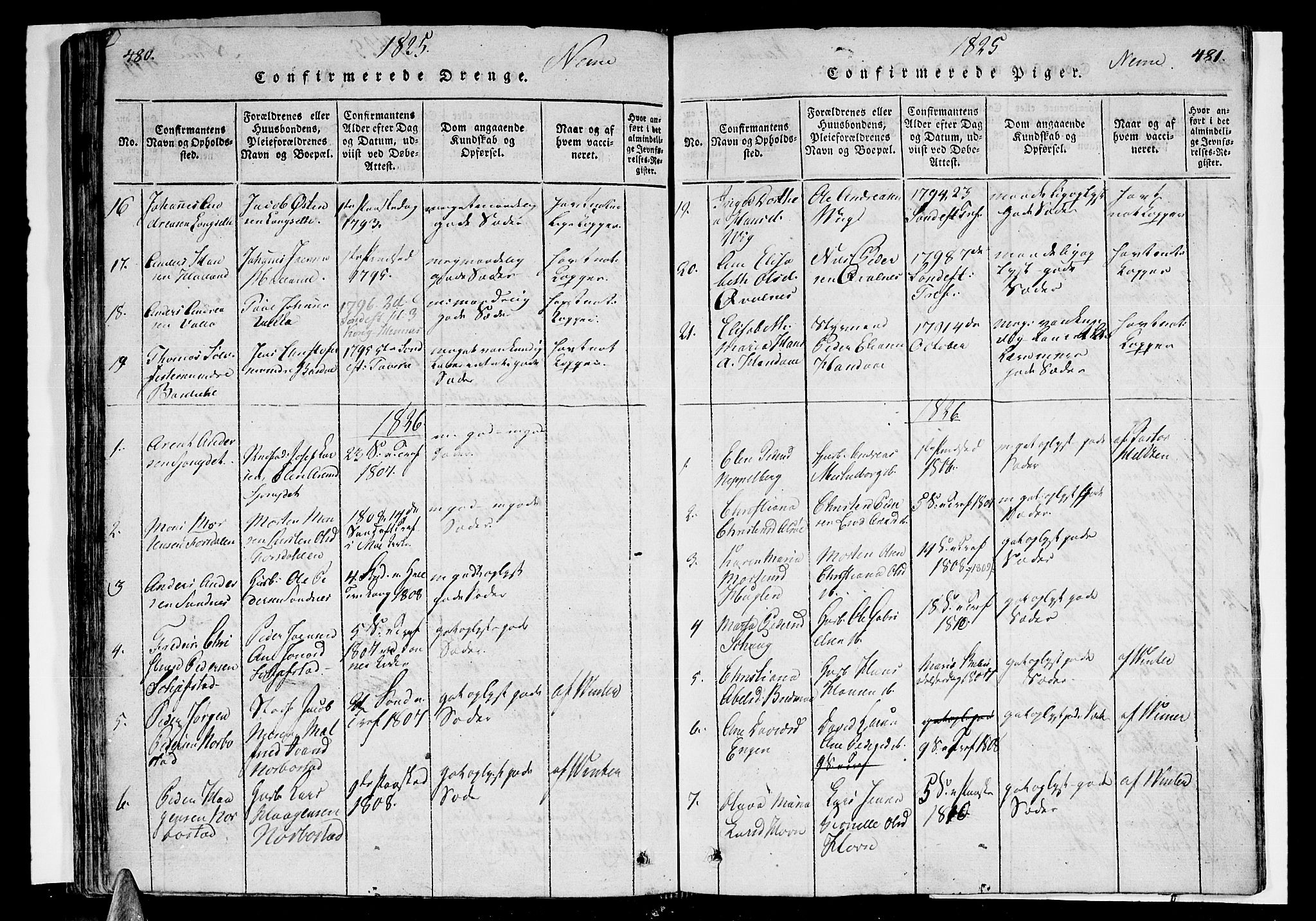 Ministerialprotokoller, klokkerbøker og fødselsregistre - Nordland, AV/SAT-A-1459/838/L0546: Parish register (official) no. 838A05 /1, 1820-1828, p. 480-481