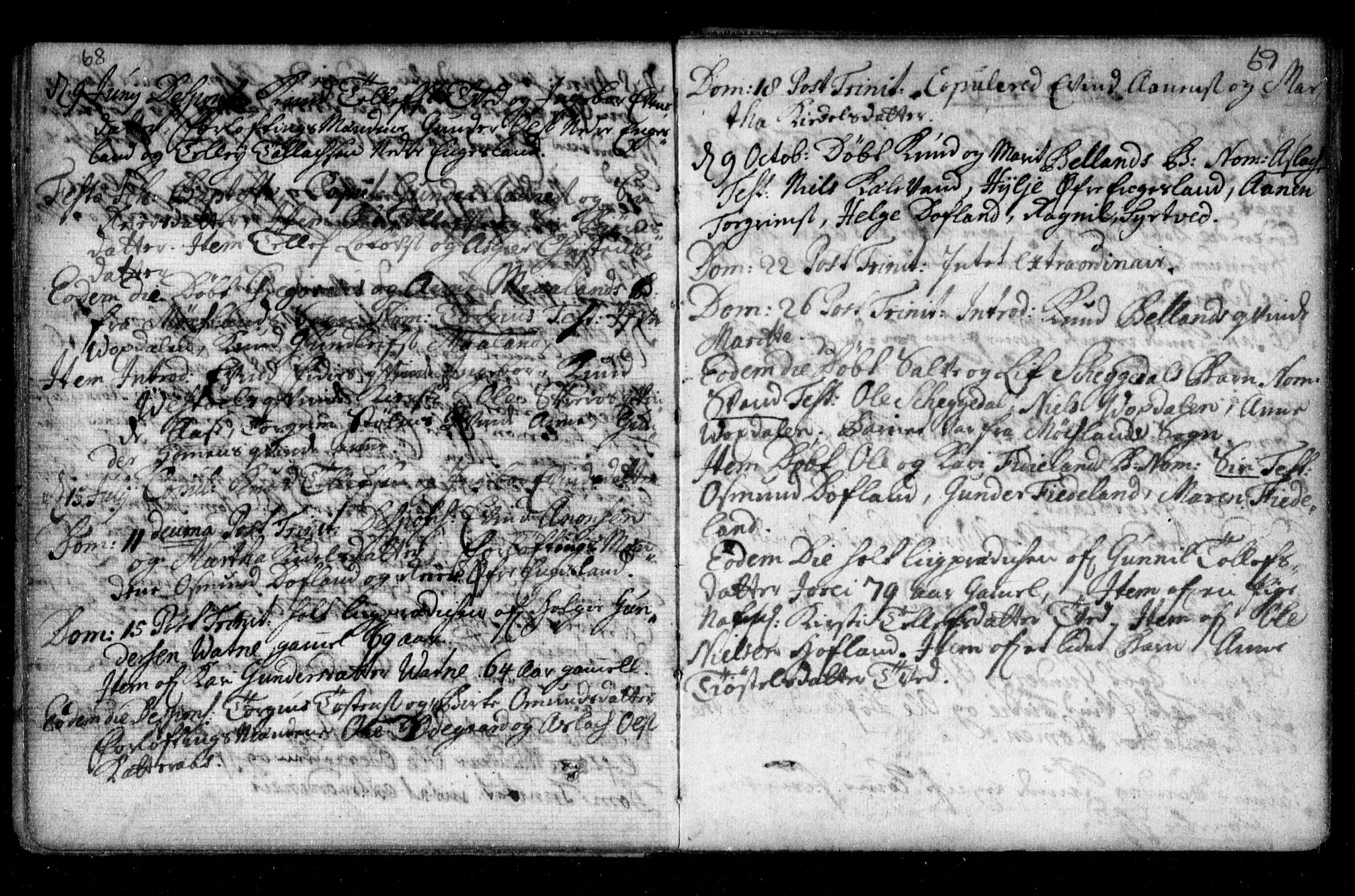 Herefoss sokneprestkontor, AV/SAK-1111-0019/F/Fa/Fab/L0001: Parish register (official) no. A 1, 1704-1779, p. 68-69