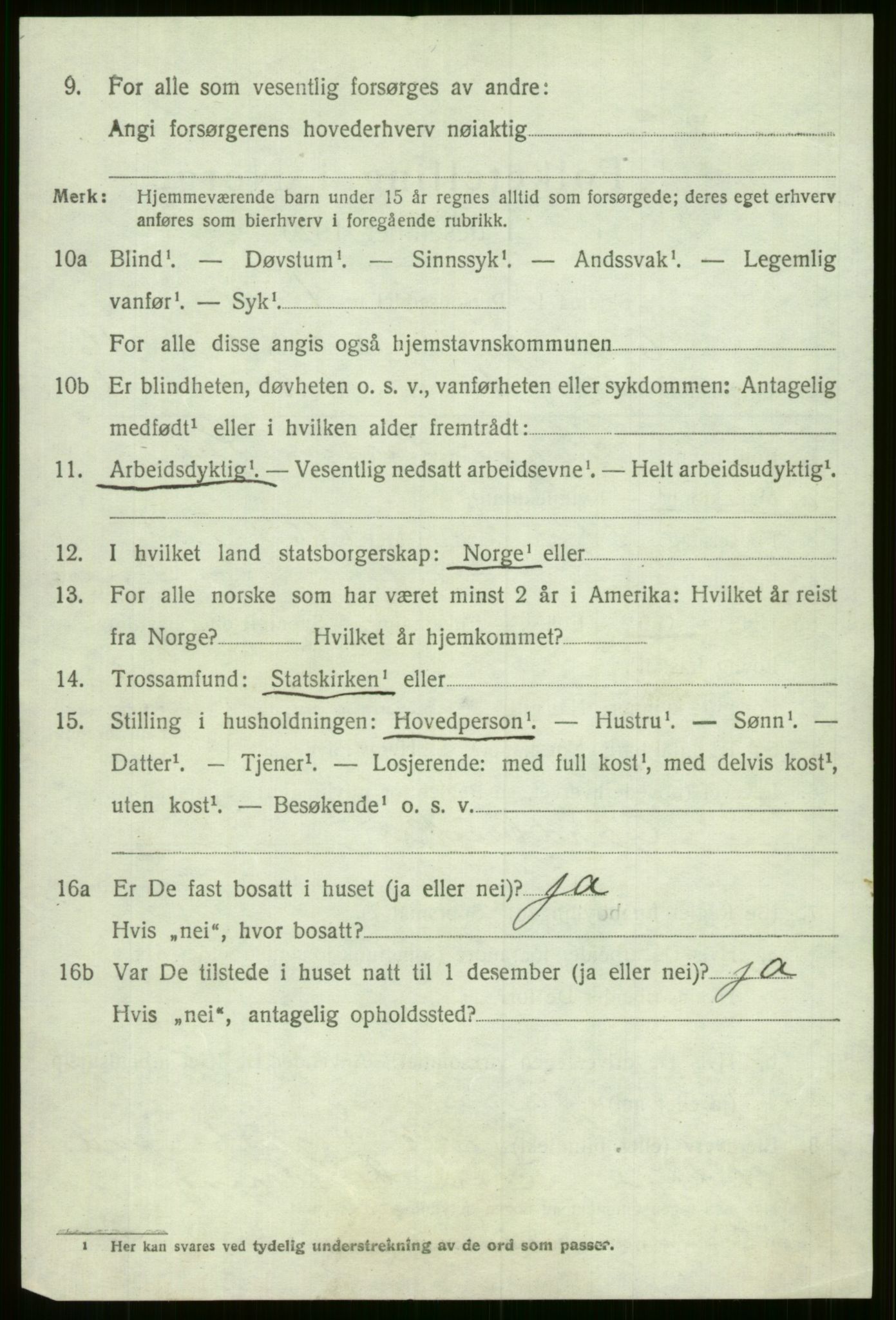 SAB, 1920 census for Evanger, 1920, p. 4252