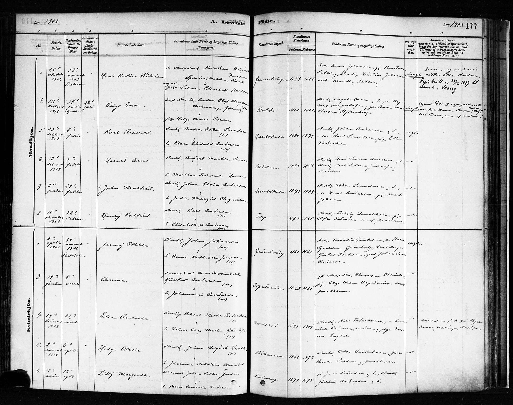 Idd prestekontor Kirkebøker, AV/SAO-A-10911/F/Fc/L0006a: Parish register (official) no. III 6A, 1878-1903, p. 177