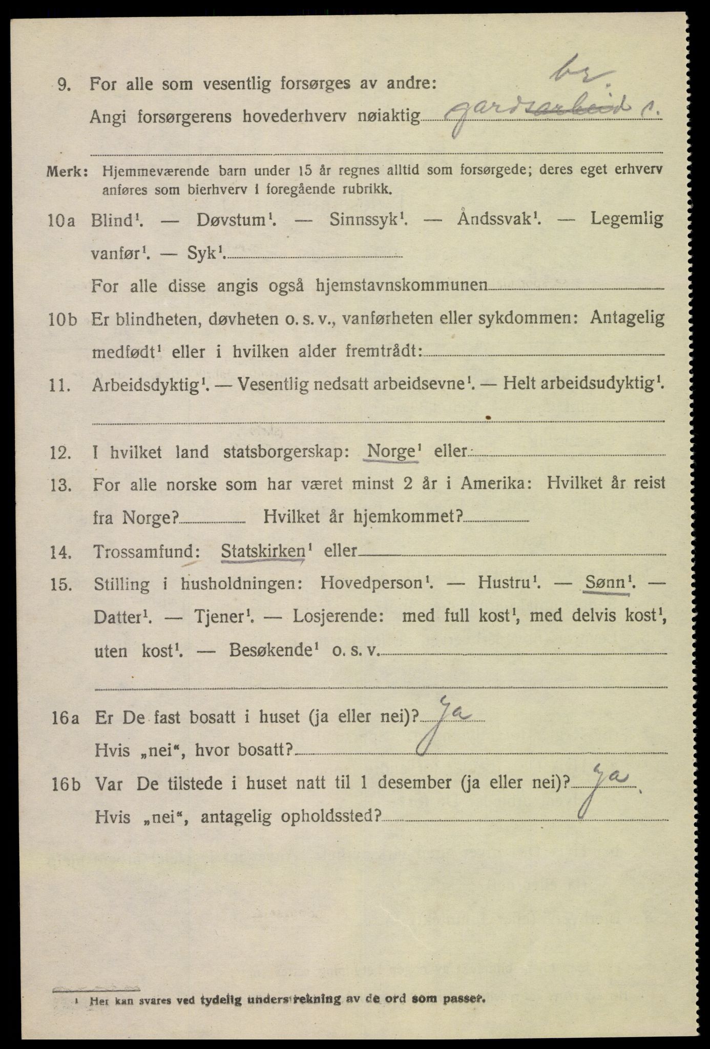 SAK, 1920 census for Gyland, 1920, p. 1437