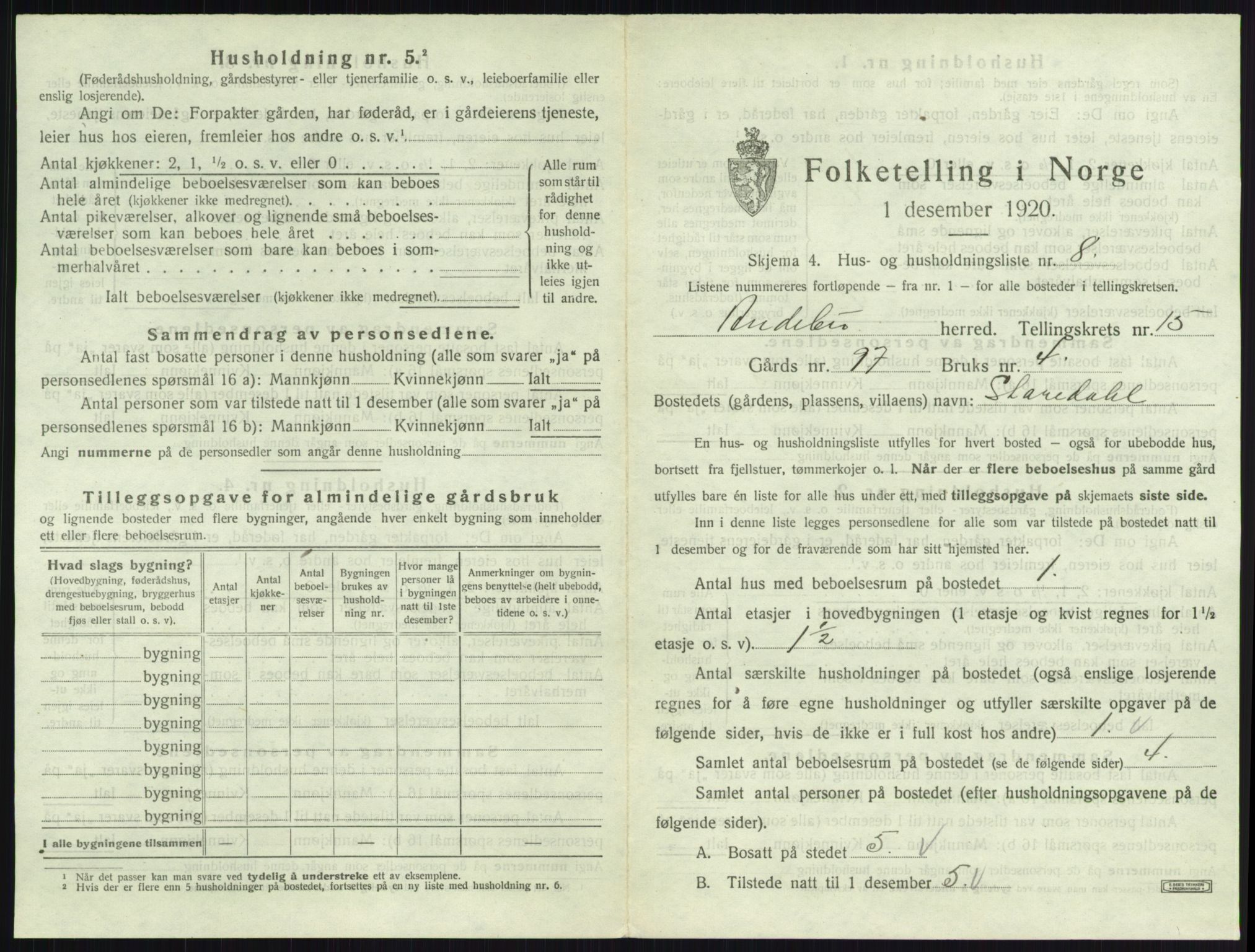 SAKO, 1920 census for Andebu, 1920, p. 853