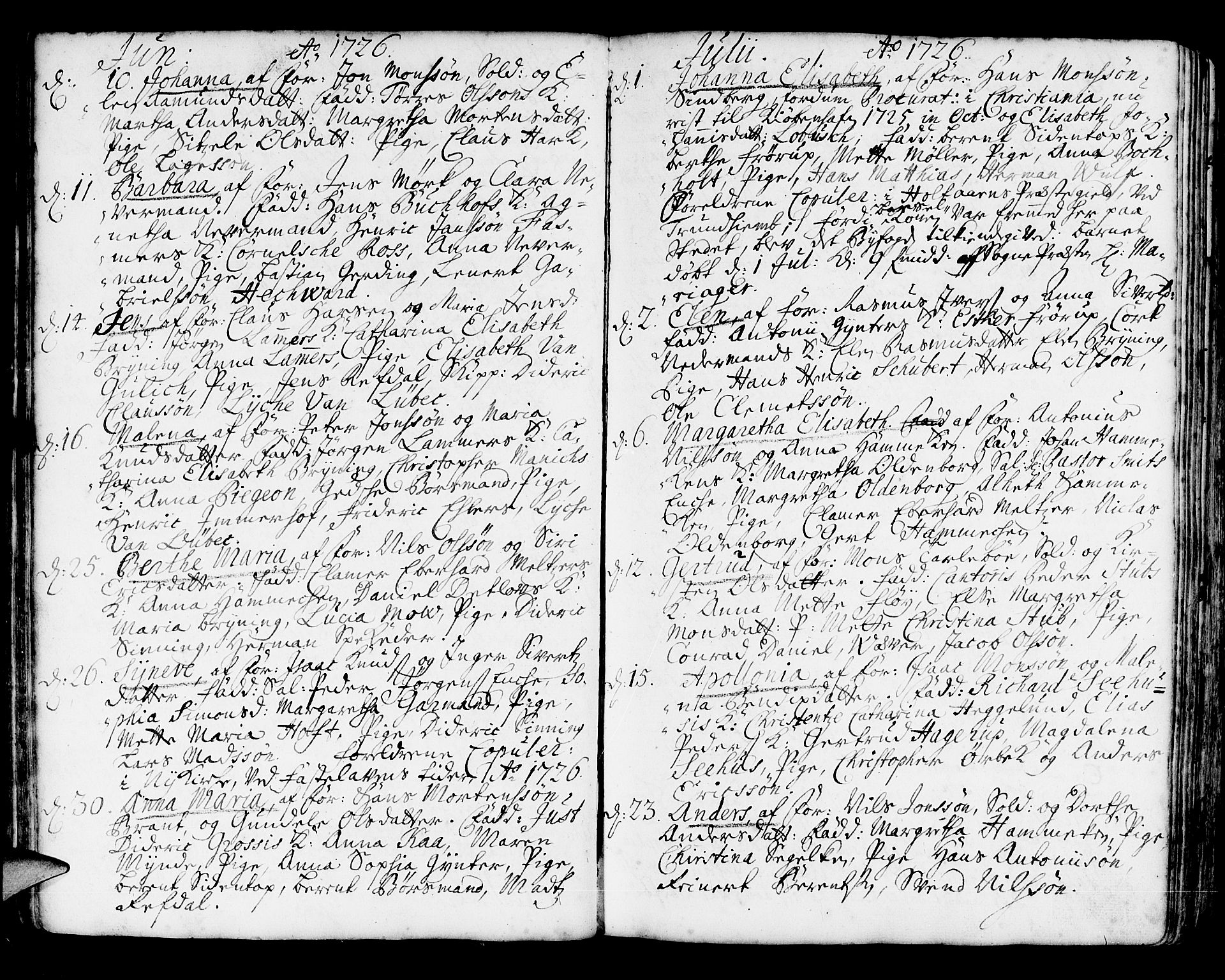 Korskirken sokneprestembete, AV/SAB-A-76101/H/Haa/L0004: Parish register (official) no. A 4, 1720-1750, p. 64