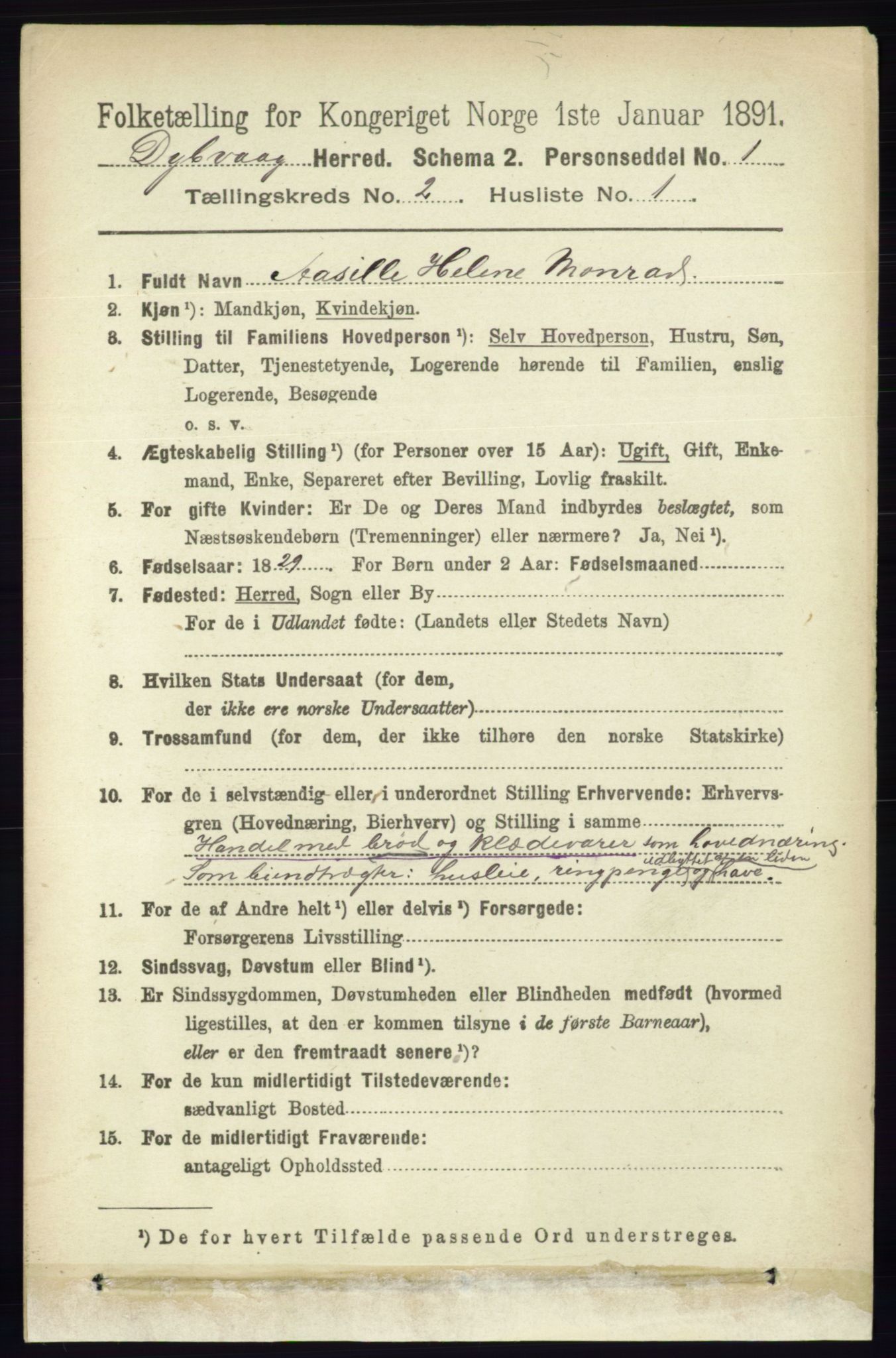 RA, 1891 census for 0915 Dypvåg, 1891, p. 514