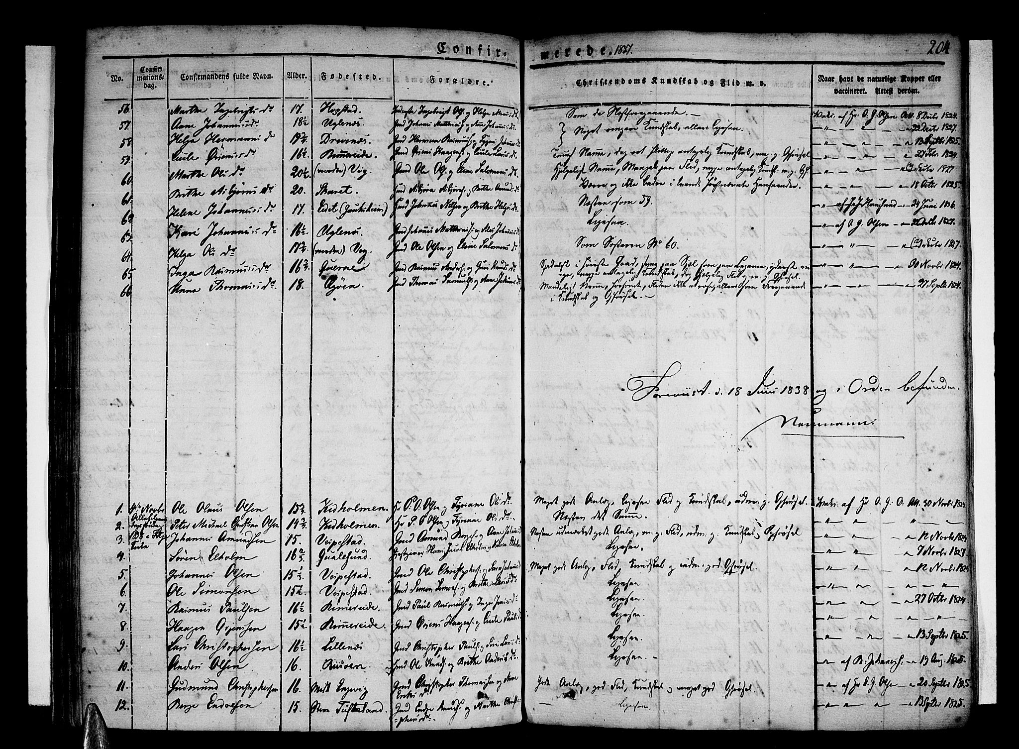 Stord sokneprestembete, AV/SAB-A-78201/H/Haa: Parish register (official) no. A 6, 1826-1840, p. 204