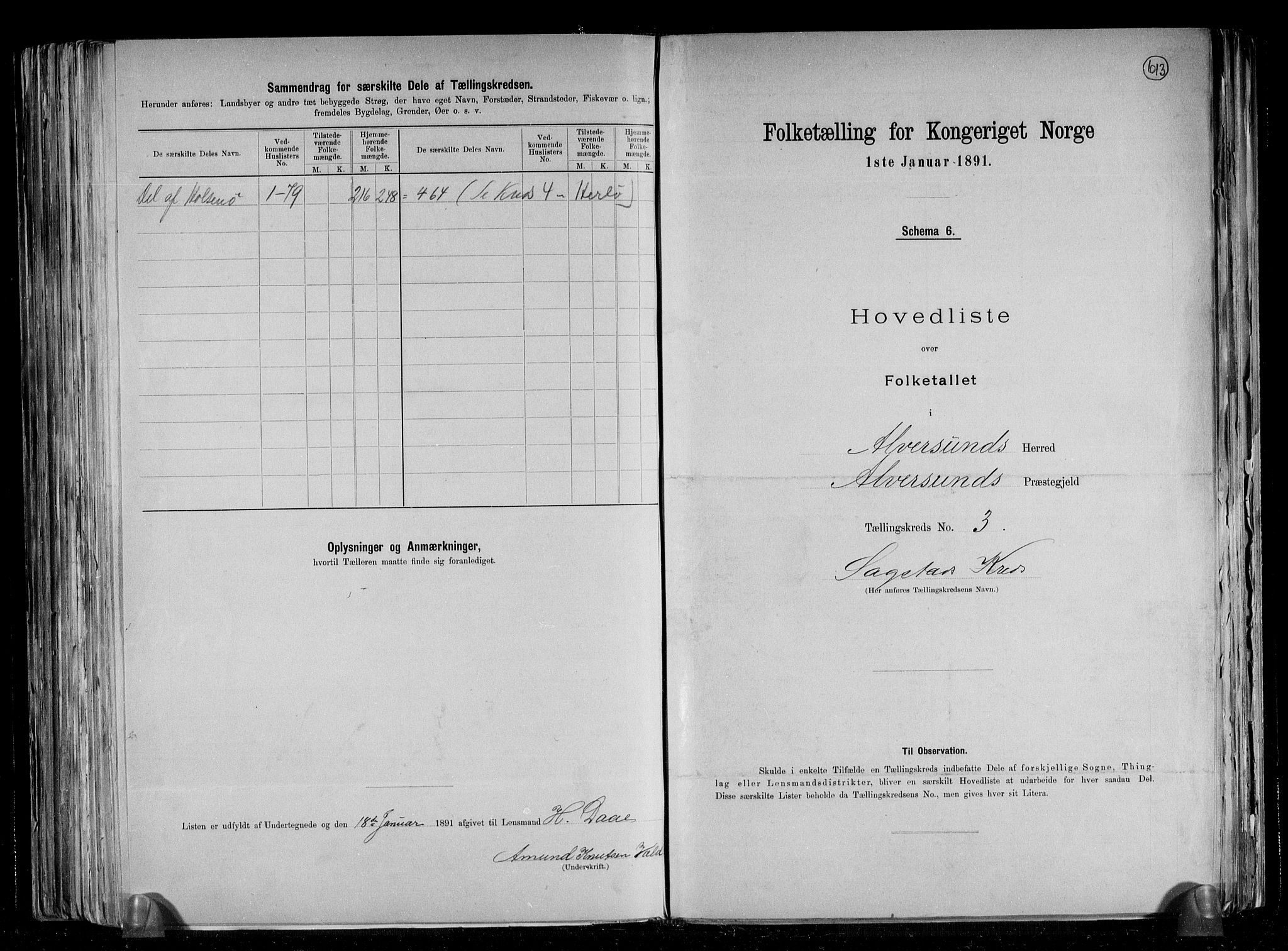 RA, 1891 census for 1257 Alversund, 1891, p. 9