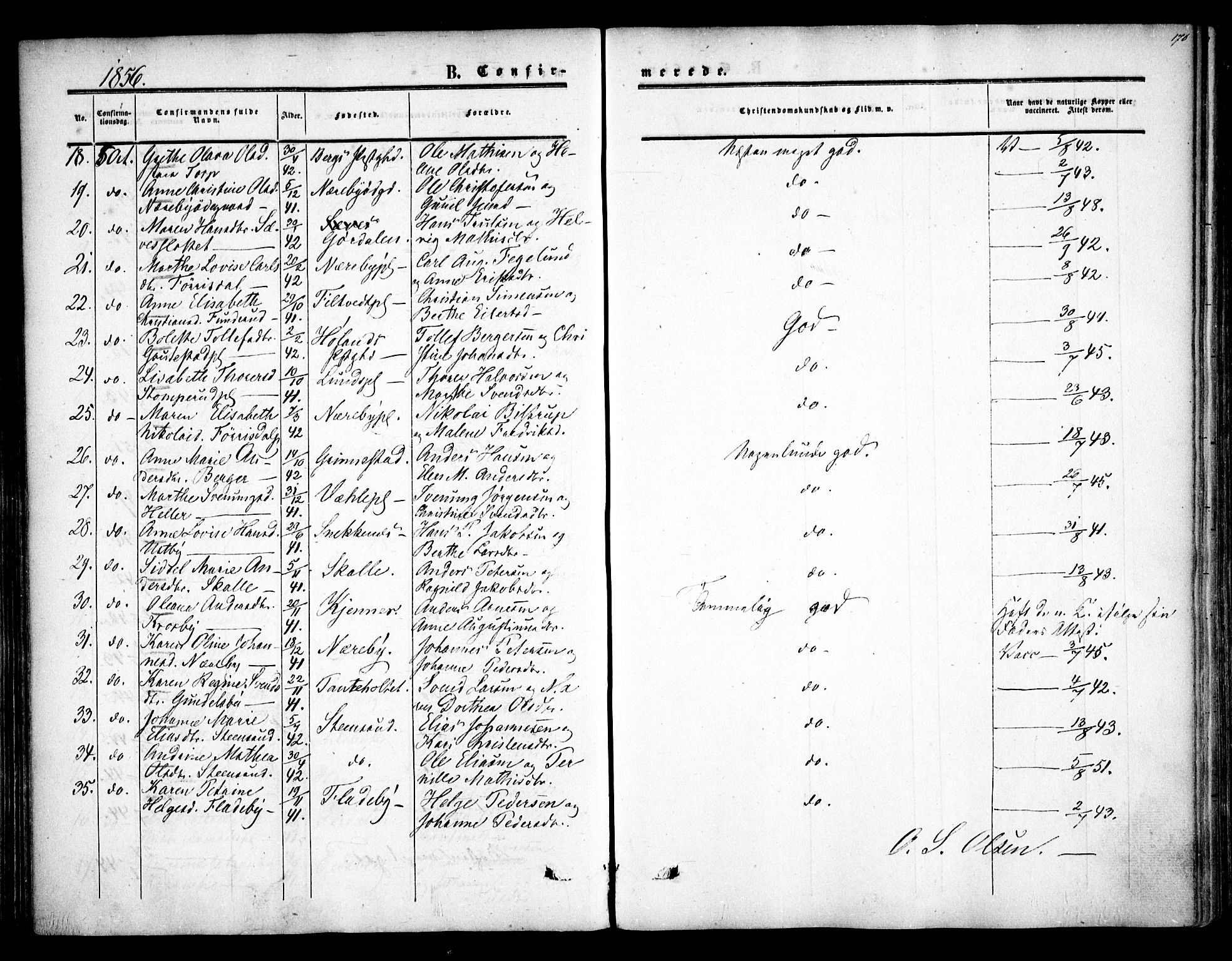 Rakkestad prestekontor Kirkebøker, AV/SAO-A-2008/F/Fa/L0009: Parish register (official) no. I 9, 1850-1856, p. 176