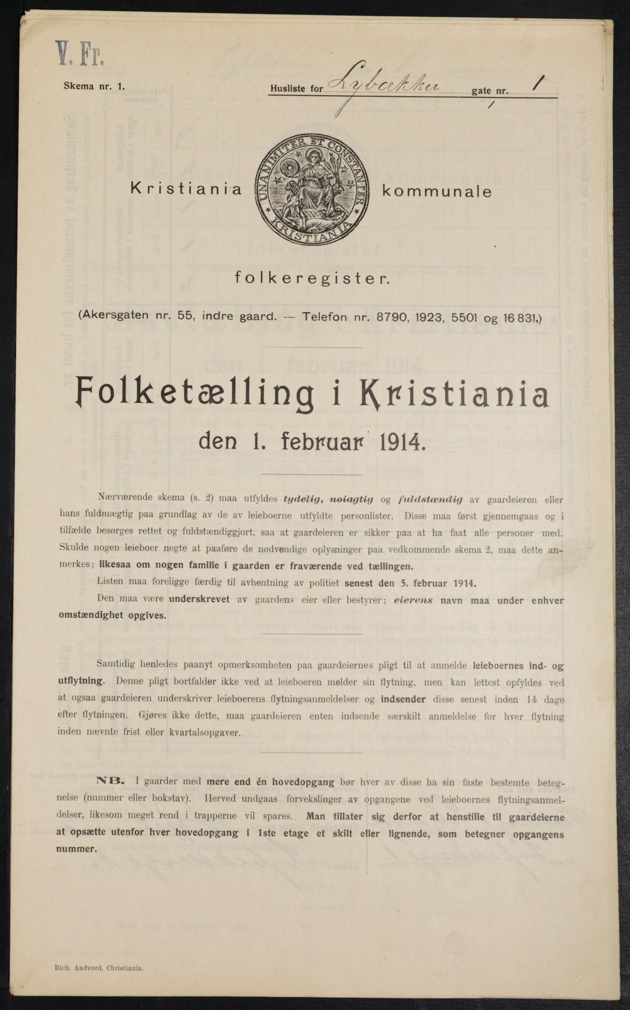 OBA, Municipal Census 1914 for Kristiania, 1914, p. 58359