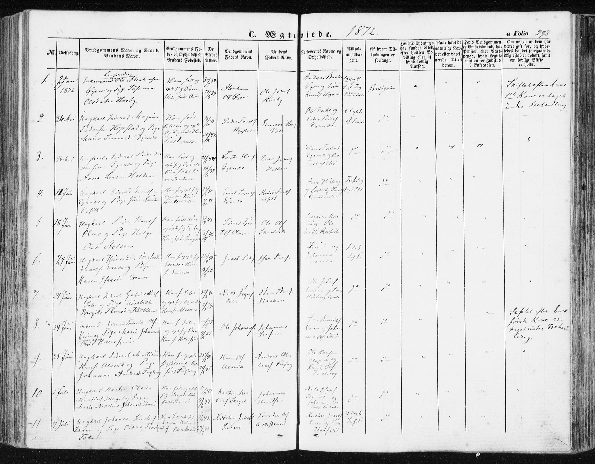 Ministerialprotokoller, klokkerbøker og fødselsregistre - Møre og Romsdal, SAT/A-1454/581/L0937: Parish register (official) no. 581A05, 1853-1872, p. 293