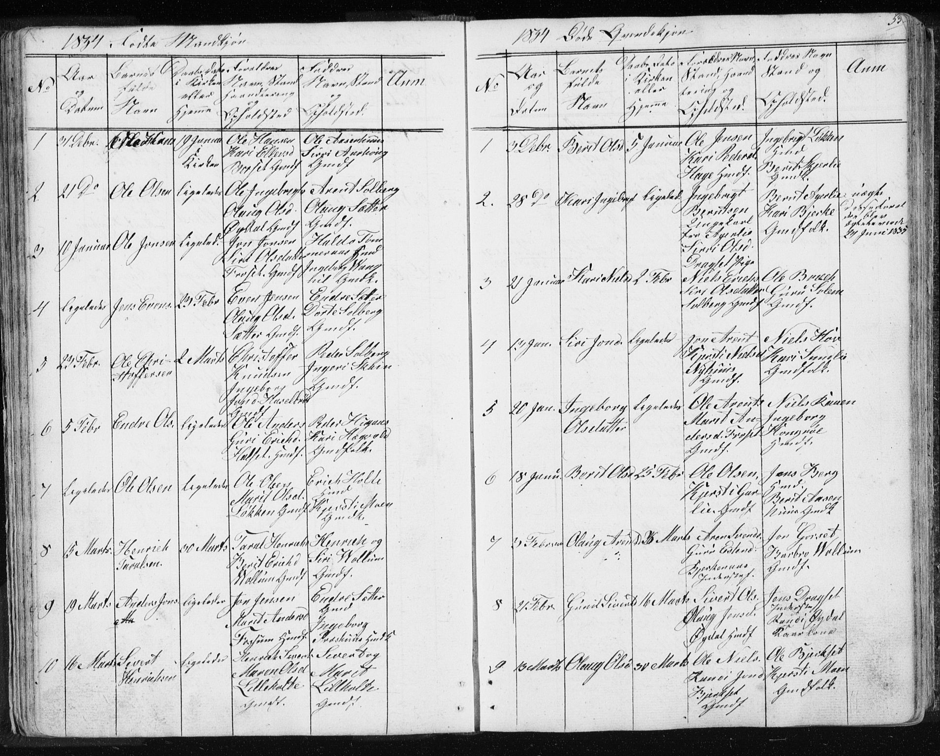 Ministerialprotokoller, klokkerbøker og fødselsregistre - Sør-Trøndelag, AV/SAT-A-1456/689/L1043: Parish register (copy) no. 689C02, 1816-1892, p. 53