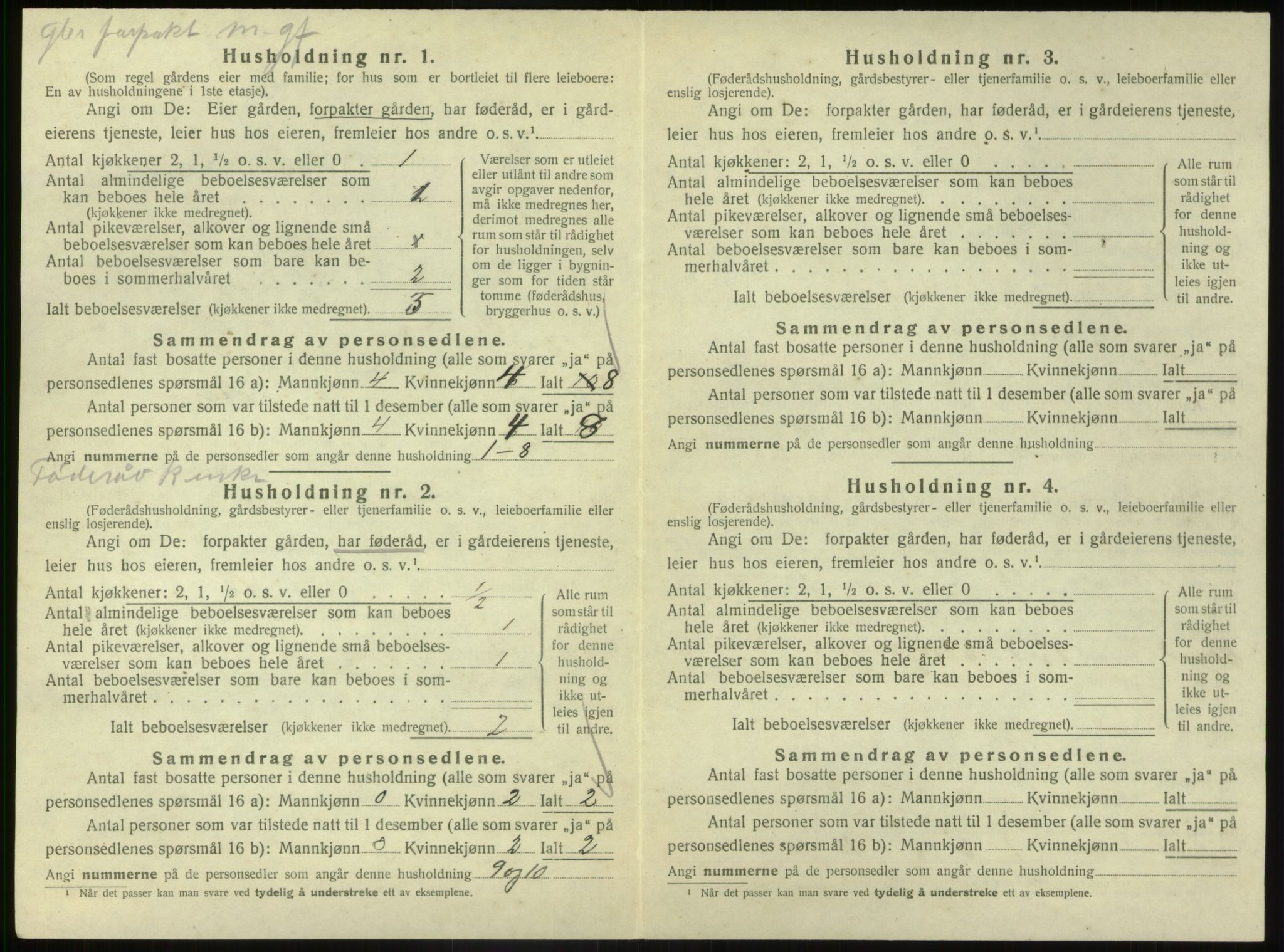 SAB, 1920 census for Vevring, 1920, p. 299