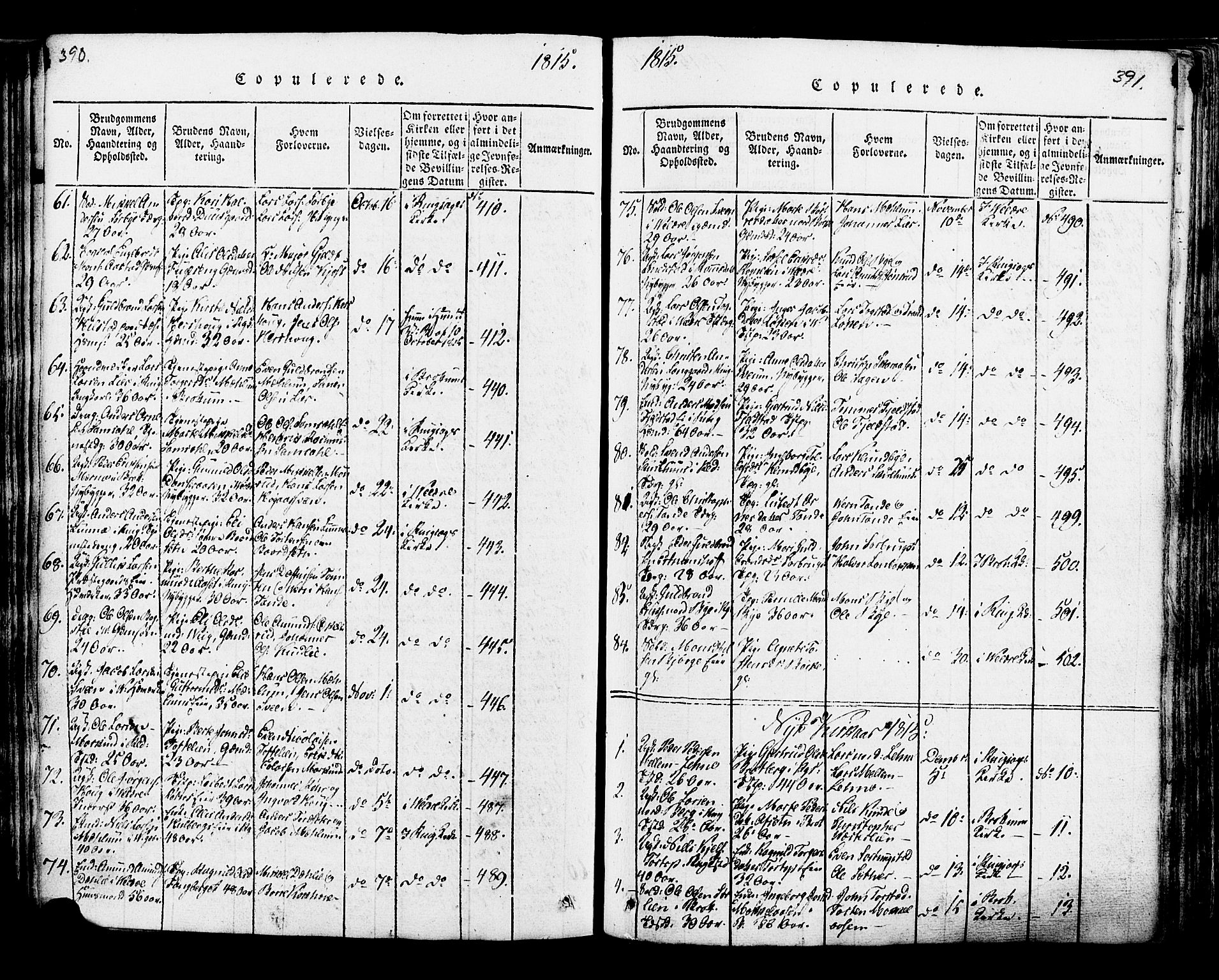 Ringsaker prestekontor, AV/SAH-PREST-014/K/Ka/L0005: Parish register (official) no. 5, 1814-1826, p. 390-391