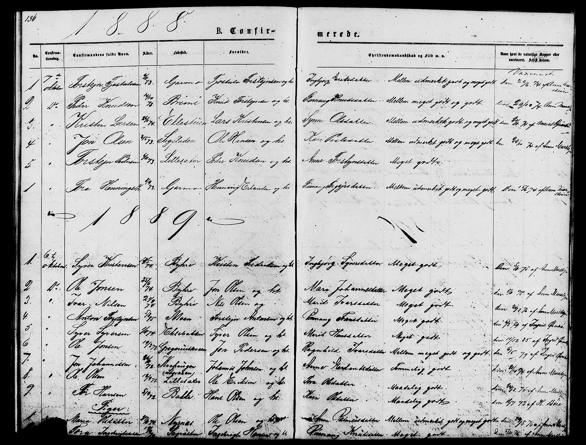 Lom prestekontor, AV/SAH-PREST-070/L/L0005: Parish register (copy) no. 5, 1876-1901, p. 136-137