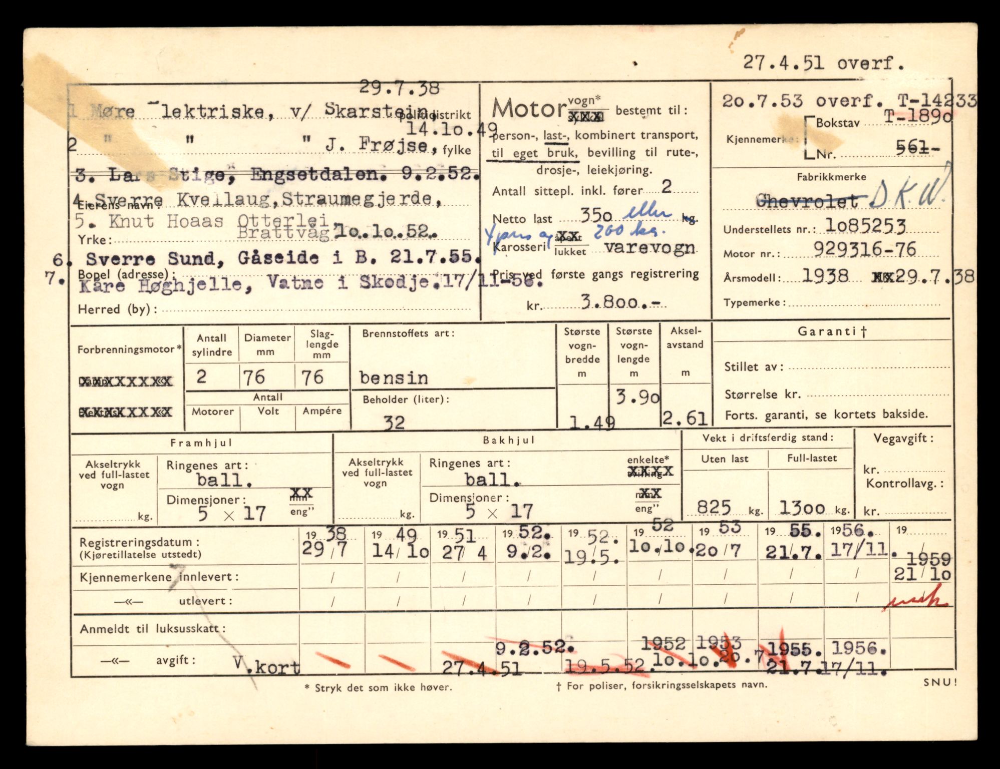Møre og Romsdal vegkontor - Ålesund trafikkstasjon, AV/SAT-A-4099/F/Fe/L0044: Registreringskort for kjøretøy T 14205 - T 14319, 1927-1998, p. 826
