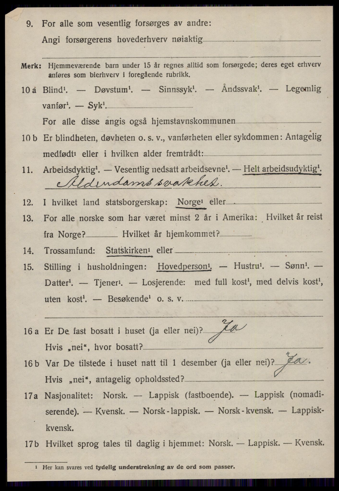 SAT, 1920 census for Osen, 1920, p. 2554