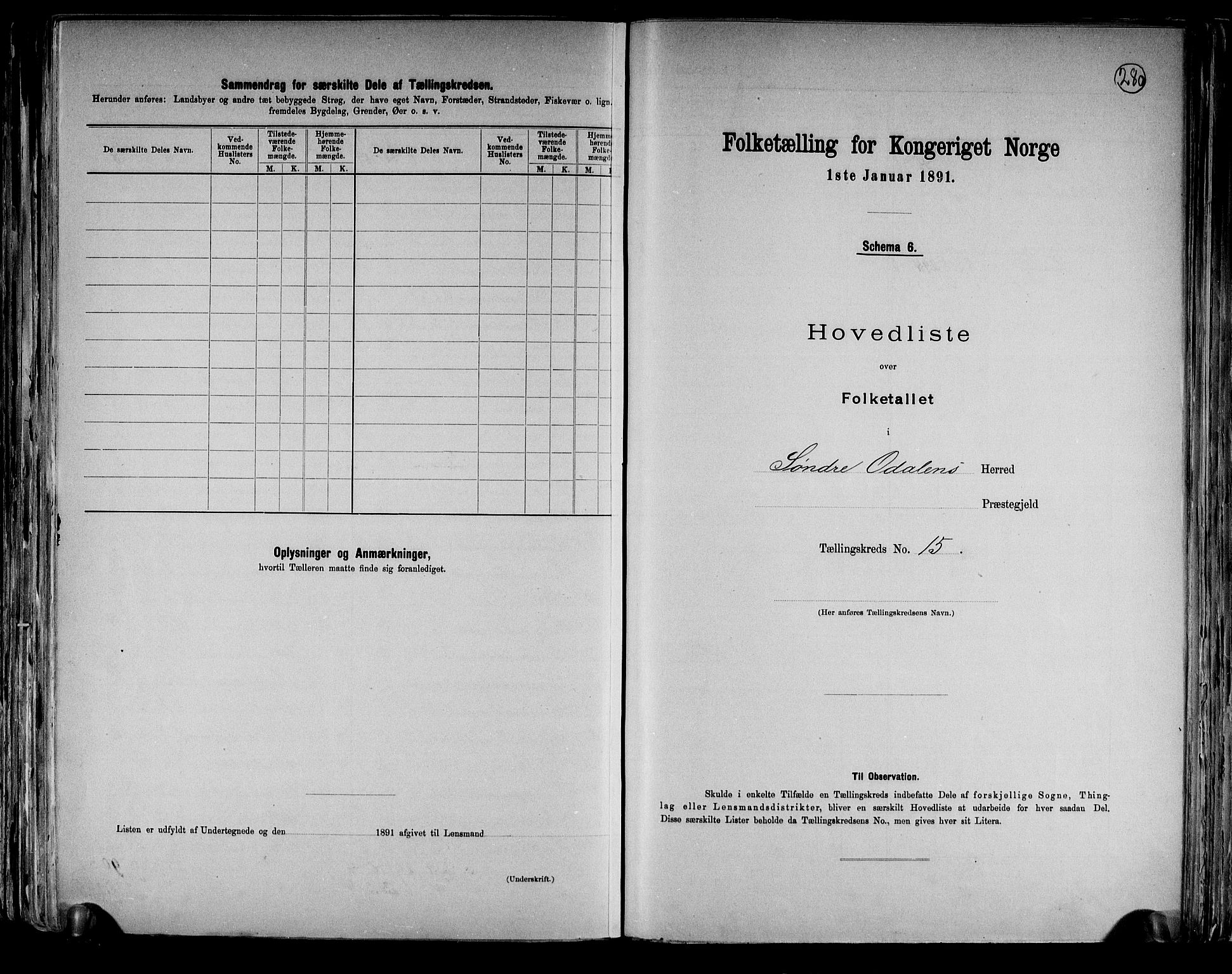 RA, 1891 census for 0419 Sør-Odal, 1891, p. 43